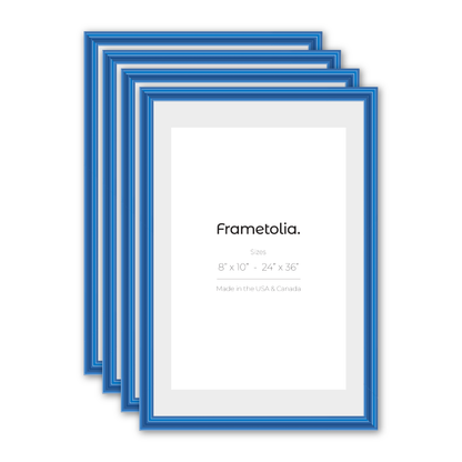 Seaport Blue Wide Width Wall Frame, Set of 4