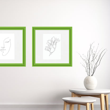 [LIFESTYLE],Fresh Lime Gloss Wide Width Wall Frame in a room