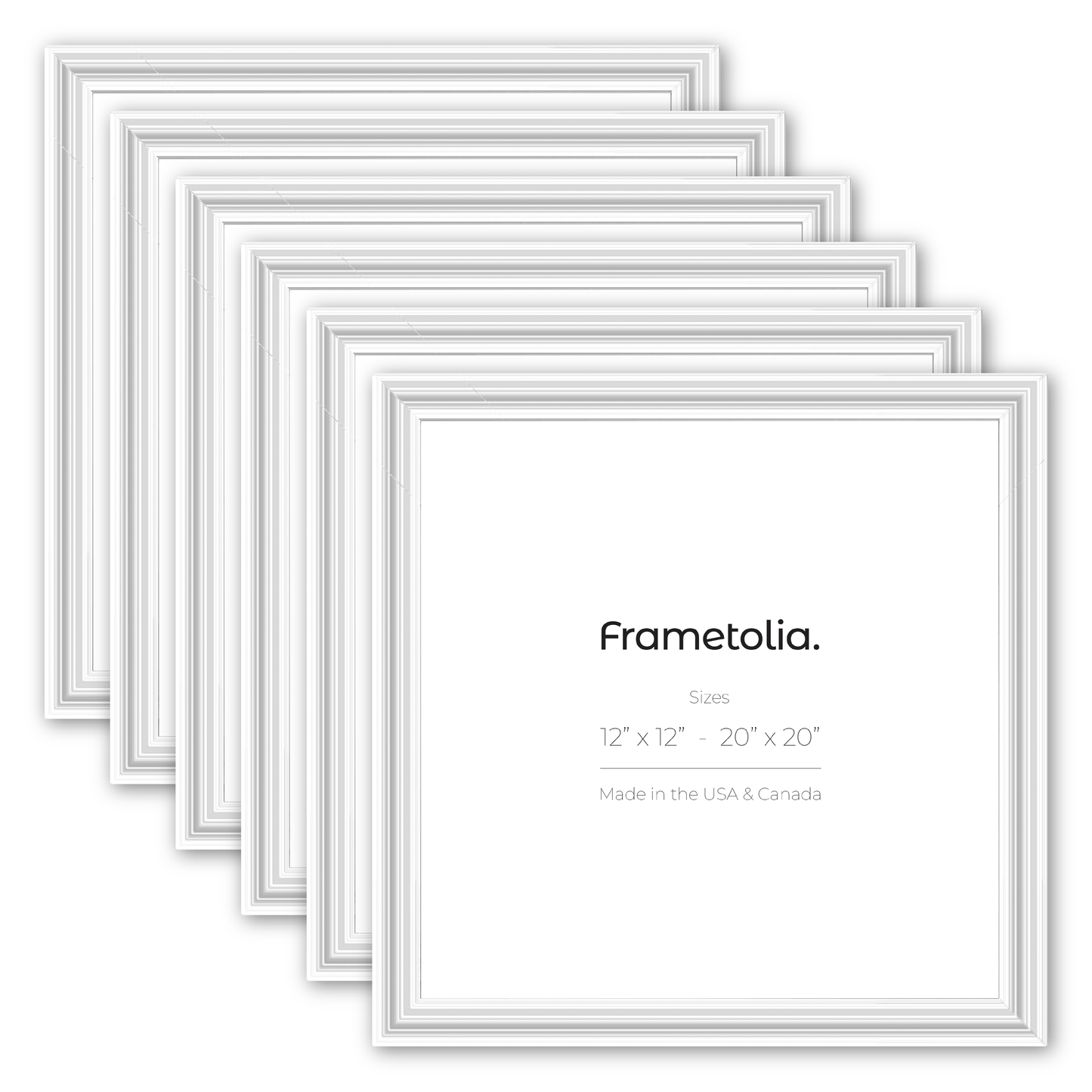 Electric White Gloss Wide Width Wall Frame, Set of 6