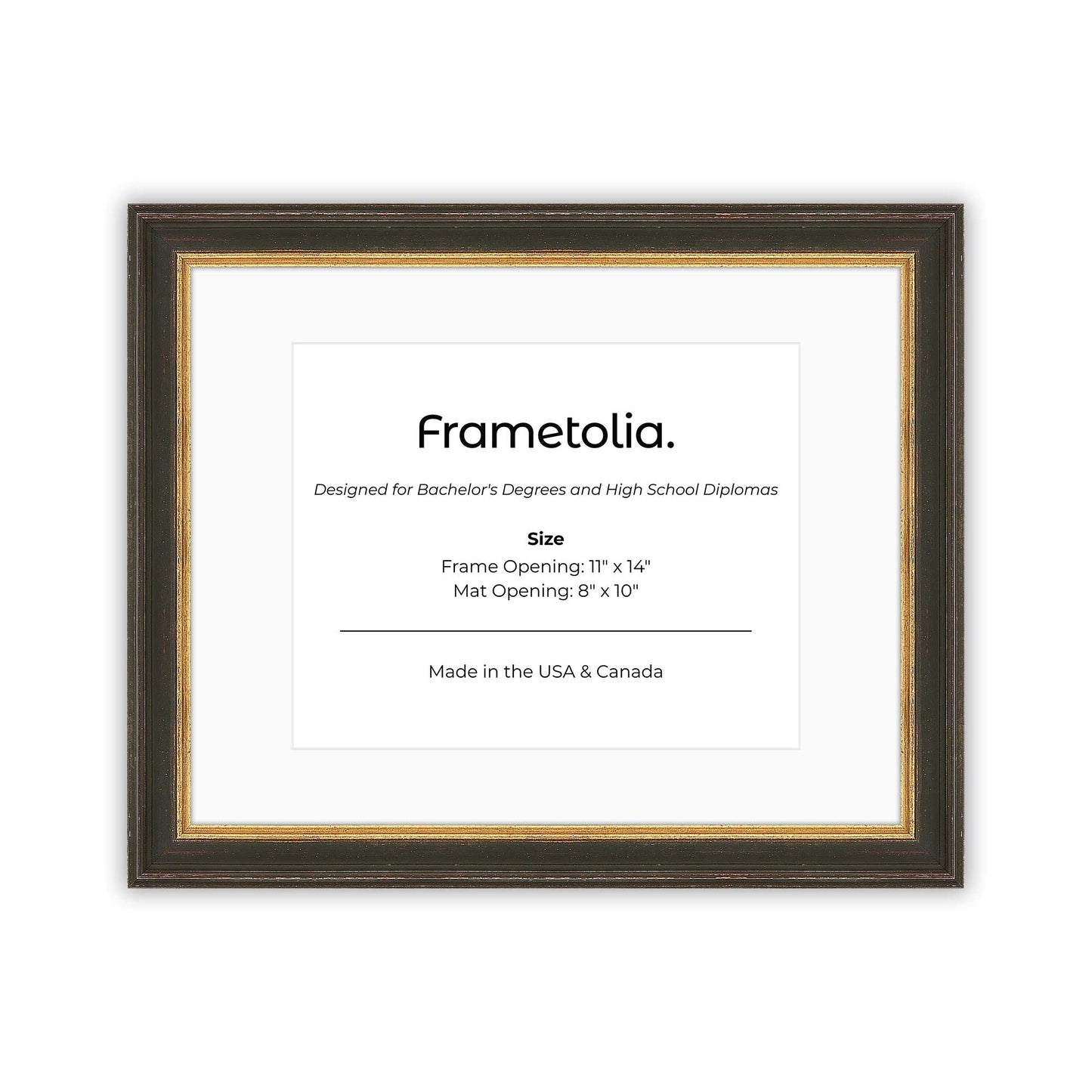 11" x 14" Black FAMILY  Diploma Frame with Mat - 8 x 10 opening