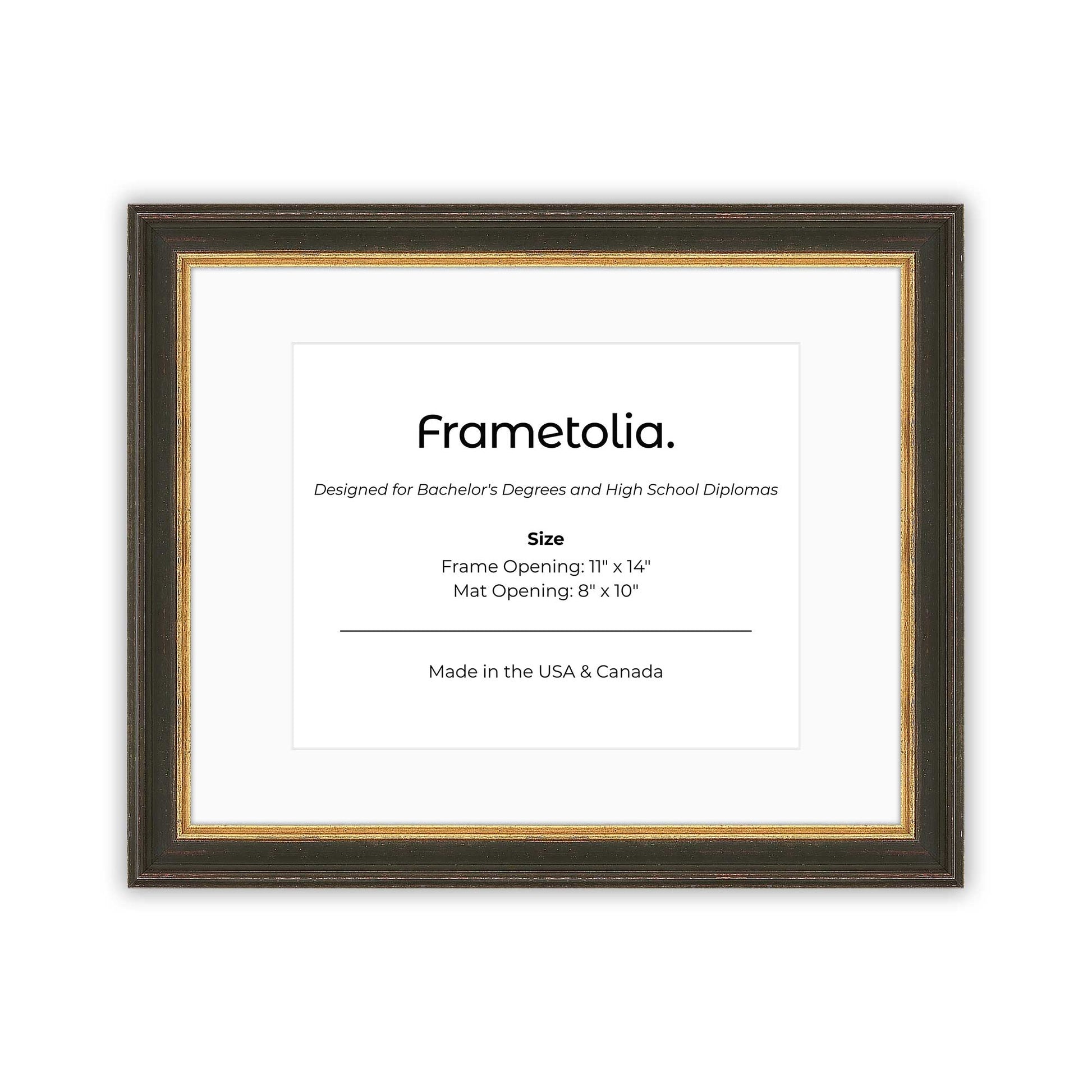 11" x 14" Black FAMILY  Diploma Frame with Mat - 8 x 10 opening