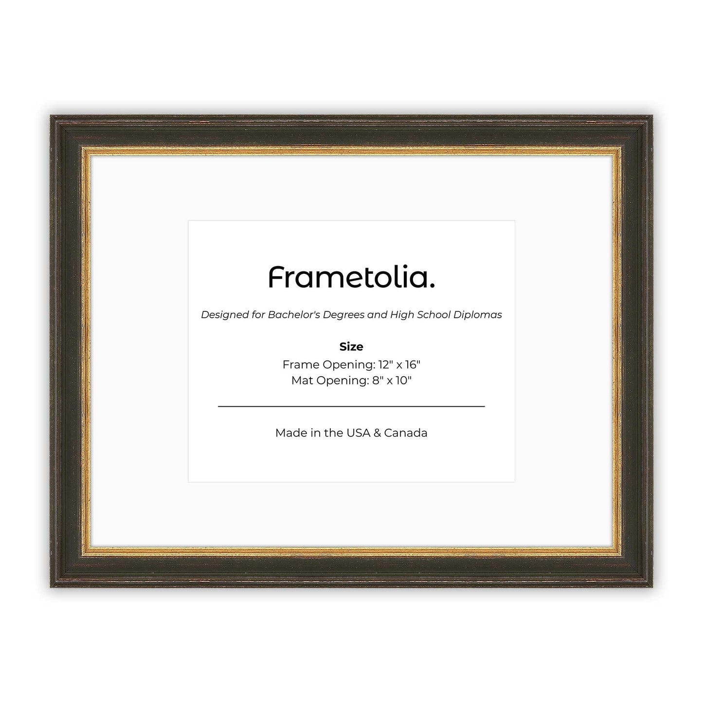 12" x 16" Black FAMILY  Diploma Frame with Mat - 8 x 10 opening