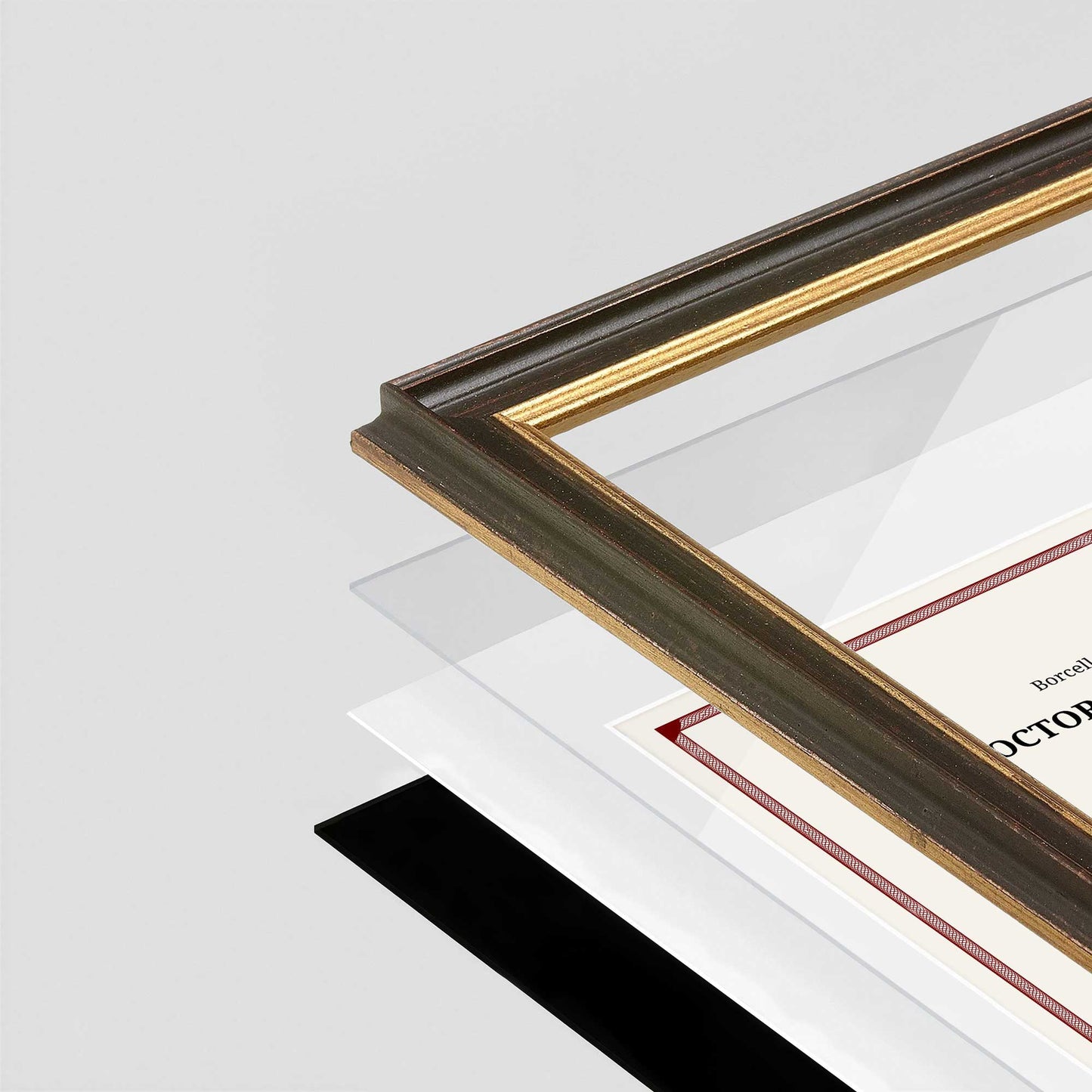 Black FAMILY Wall Frame corner Close up with layers broken out