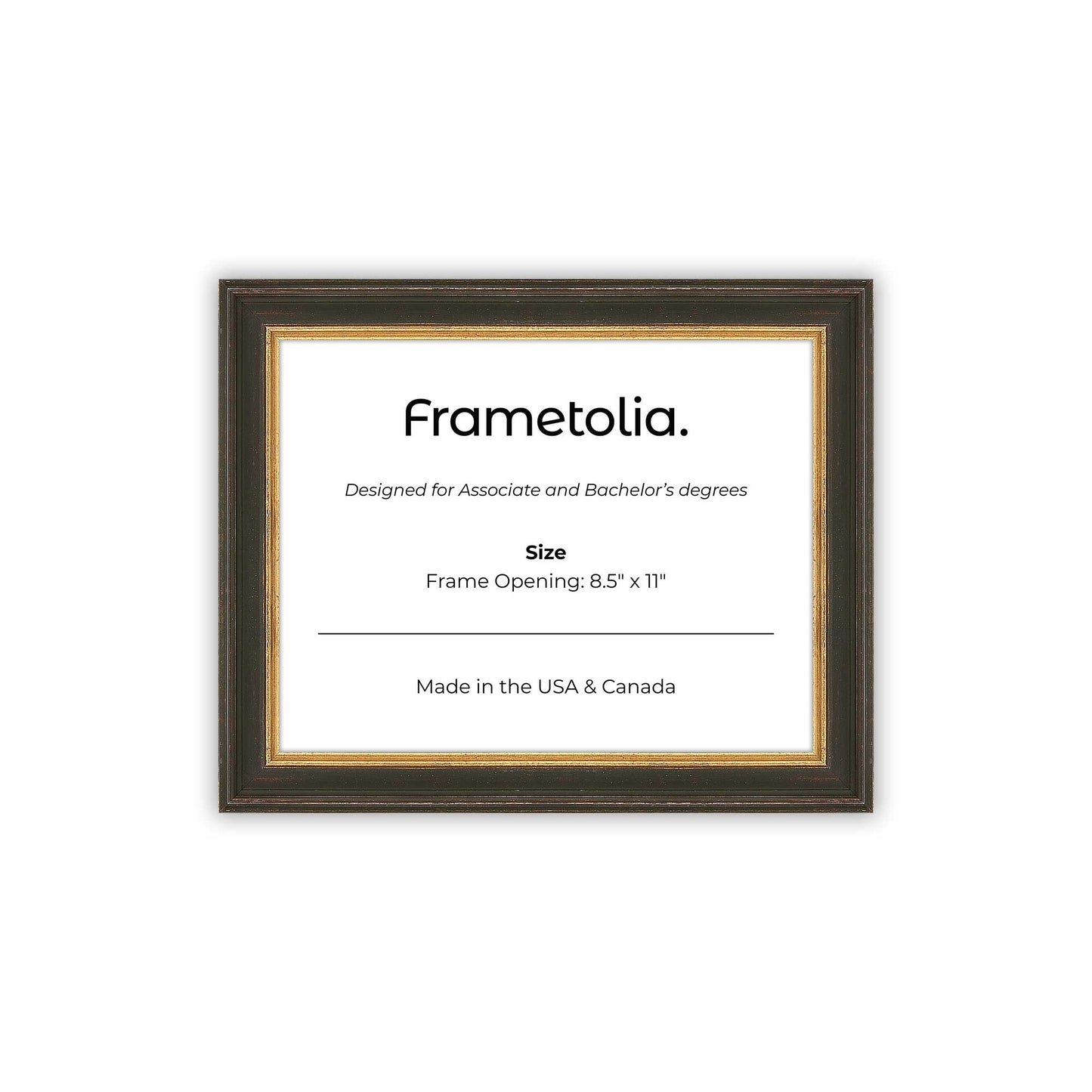 8.5" x 11" Black FAMILY  Diploma Frame - No Mat