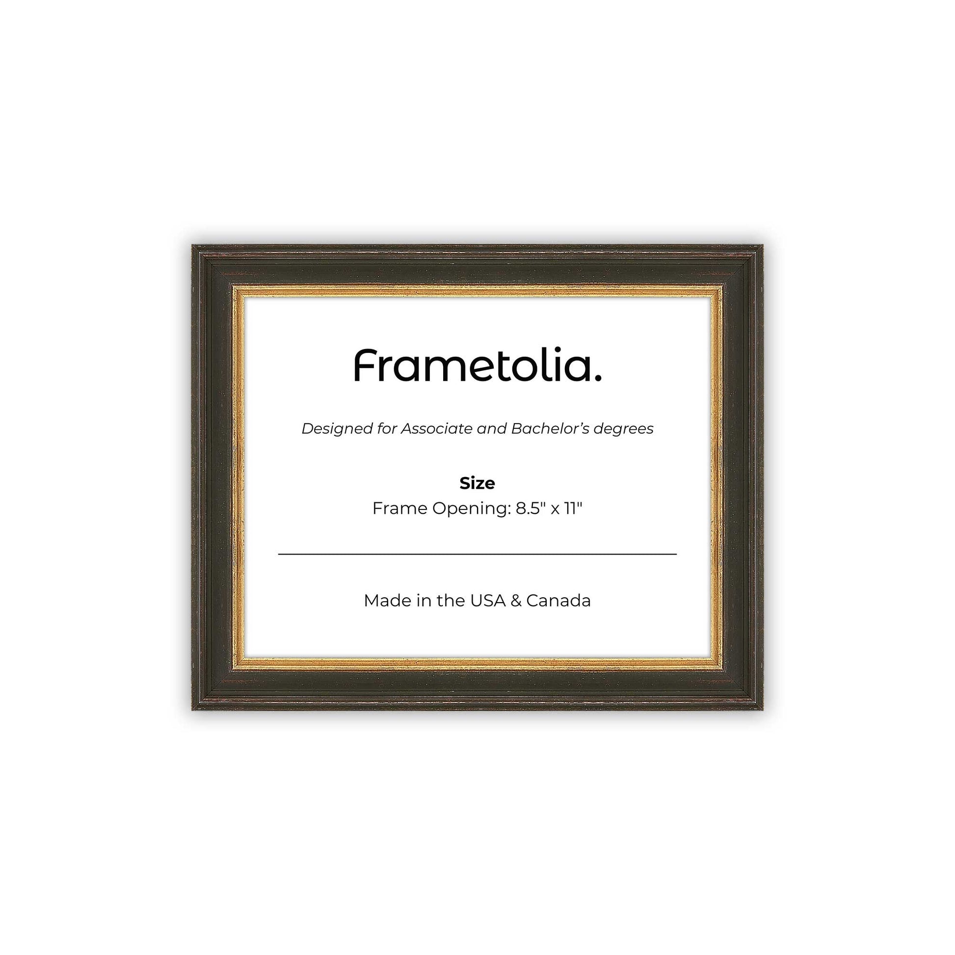 8.5" x 11" Black FAMILY  Diploma Frame - No Mat
