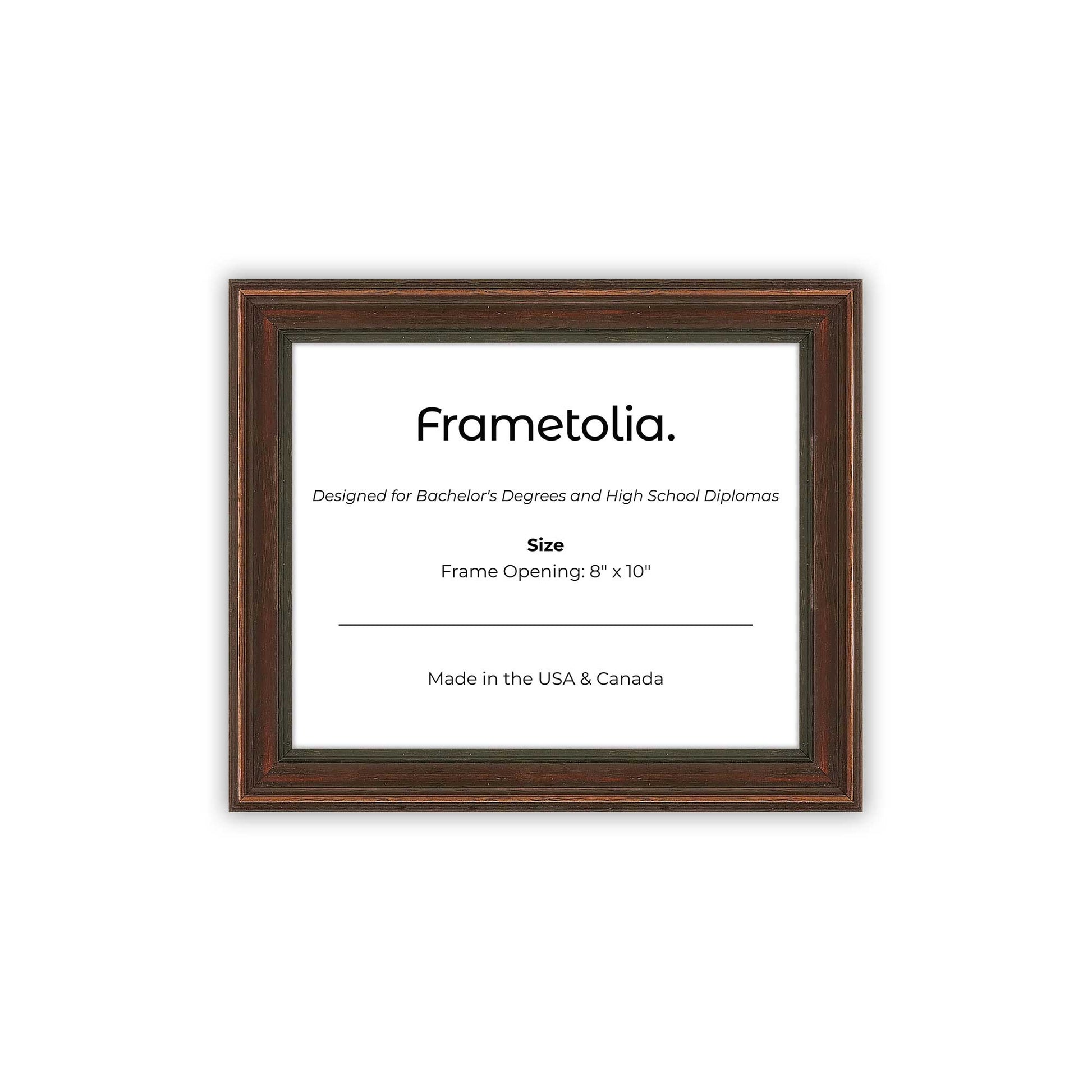 8" x 10" Walnut FAMILY Diploma Frame - No Mat