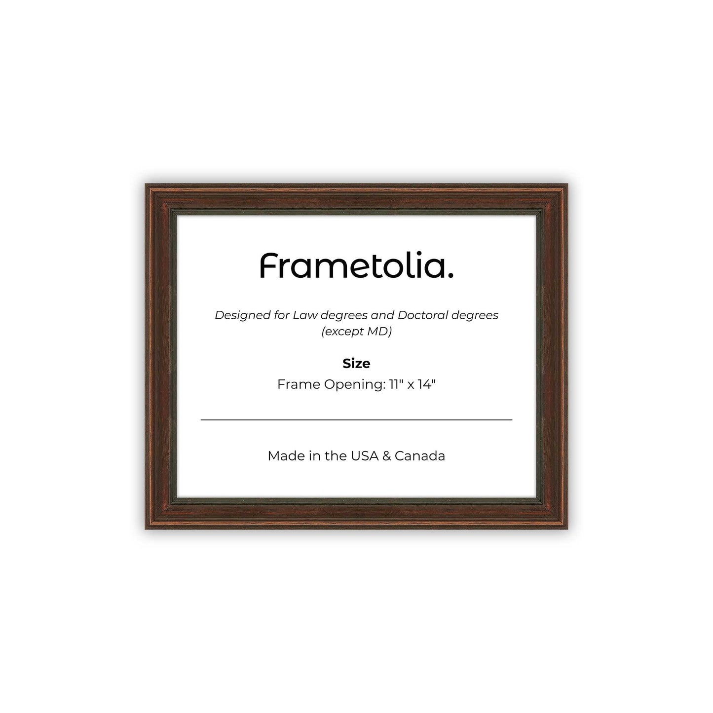 11" x 14" Walnut FAMILY  Diploma Frame - No Mat