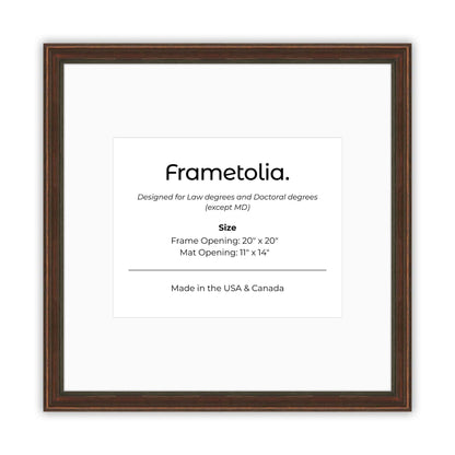 20" x 20" Walnut FAMILY  Diploma Frame with Mat - 11 x 14 opening