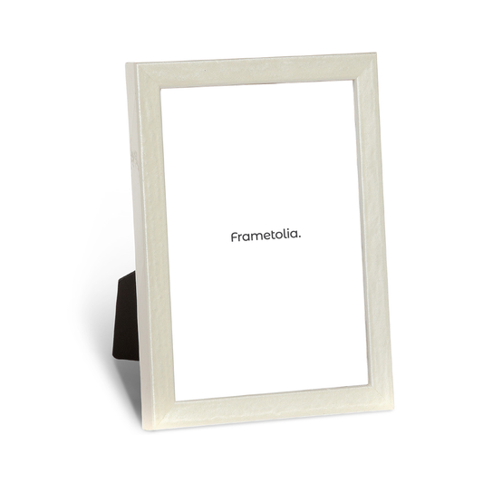 Shimmering White Modern Narrow Width Table Top Frame