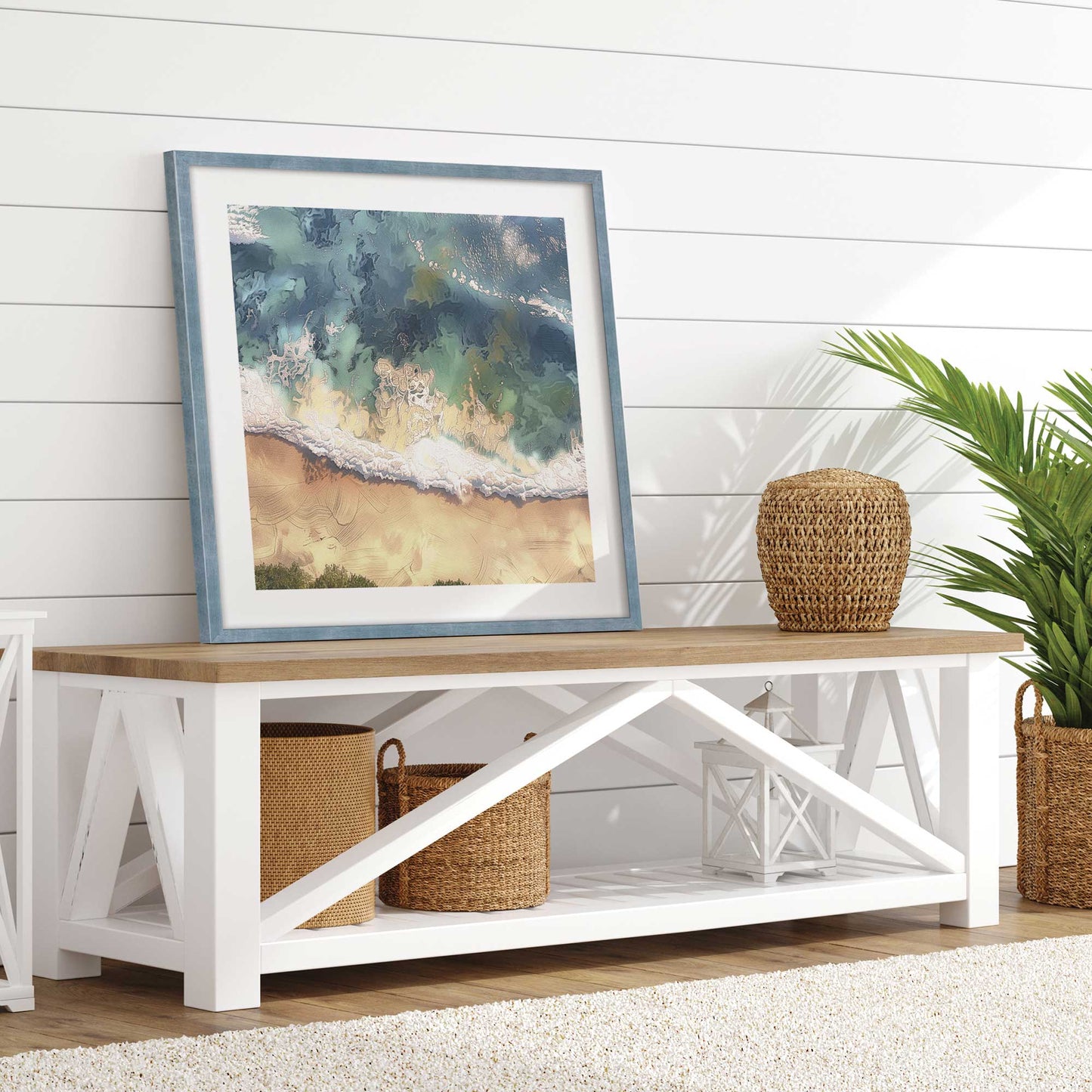Aerial Shoreline Square Print