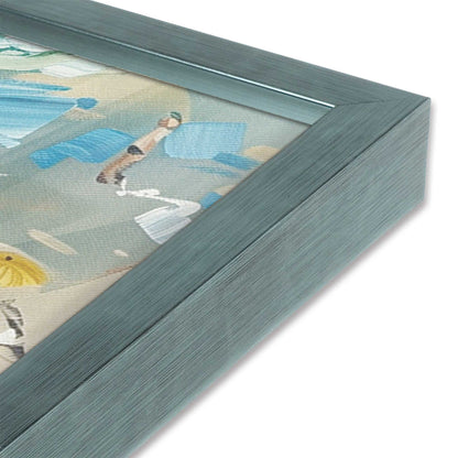 [Color:Electric Sky],[shape:square] Picture of art in a Electric Sky frame of the corner