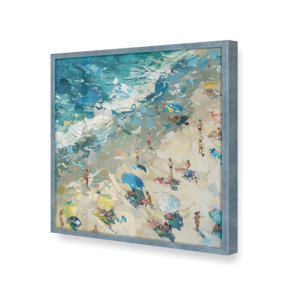 [Color:Electric Sky],[shape:square] Picture of art in a Electric Sky frame at an angle