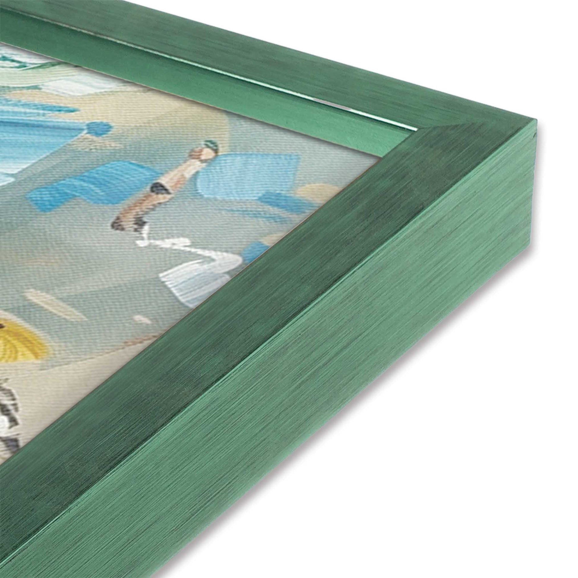 [Color:Lemon Grass],[shape:square] Picture of art in a Lemon Grass frame of the corner