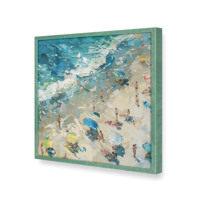 [Color:Lemon Grass],[shape:square] Picture of art in a Lemon Grass frame at an angle