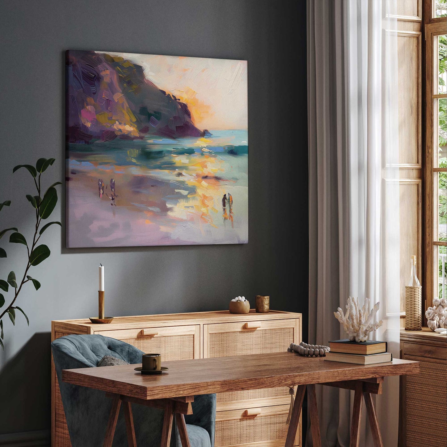 Nocturne Sunset Soiree v1 Print on Canvas