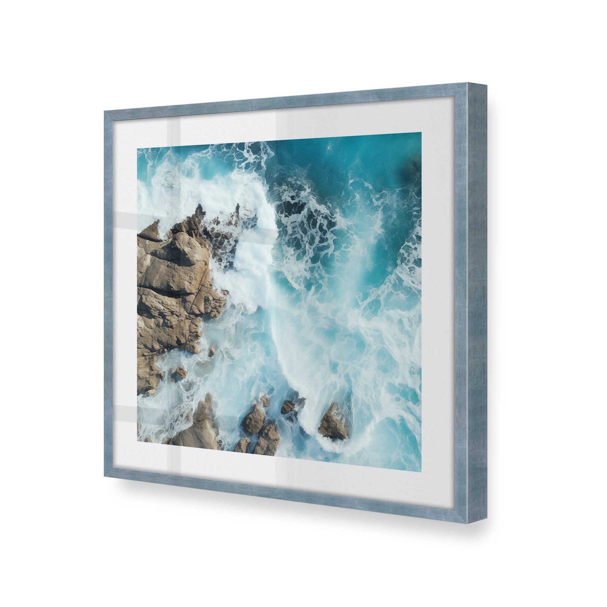 [Color:Electric Sky], Picture of art in a Electric Sky frame at an angle