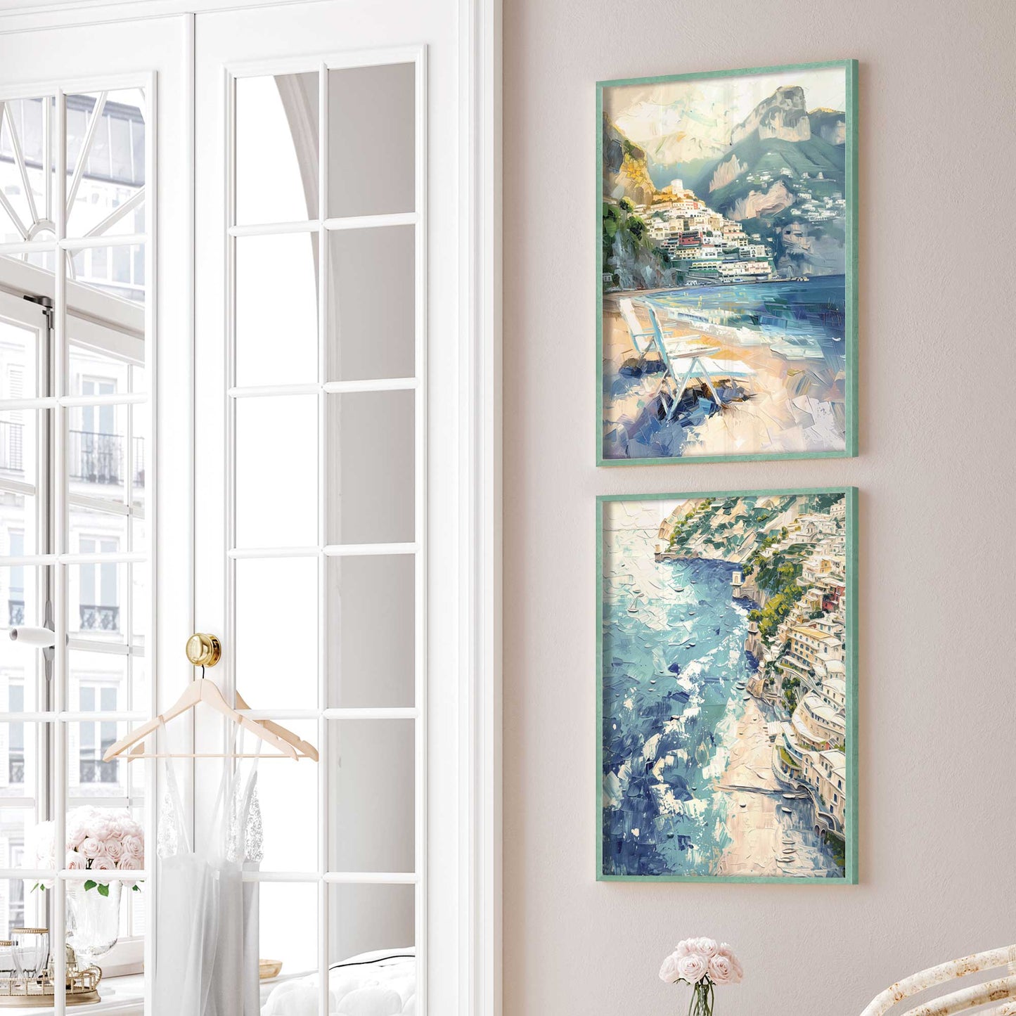 Positano Beachfront Serenade Set of 2 Print on Archival Matte Paper