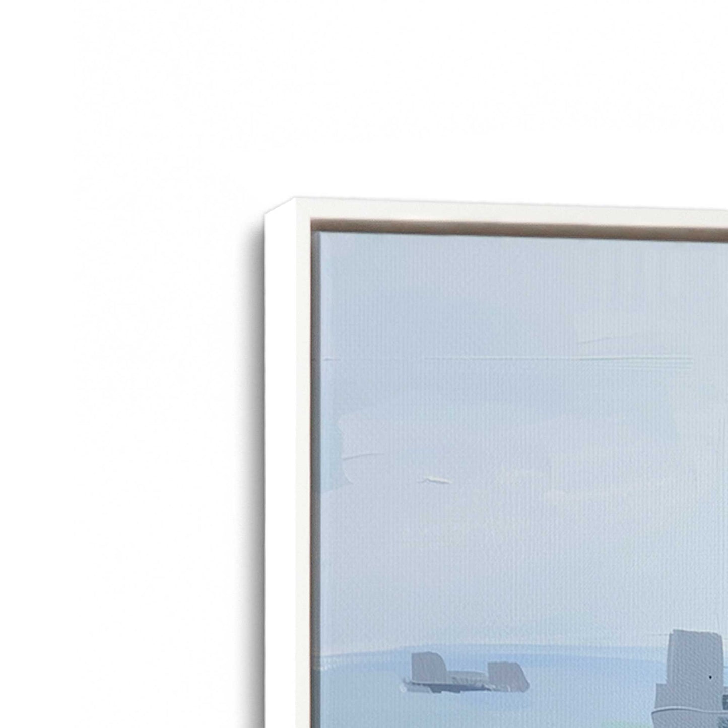 [Color:Opaque White], Picture of art in a White frame at an angle