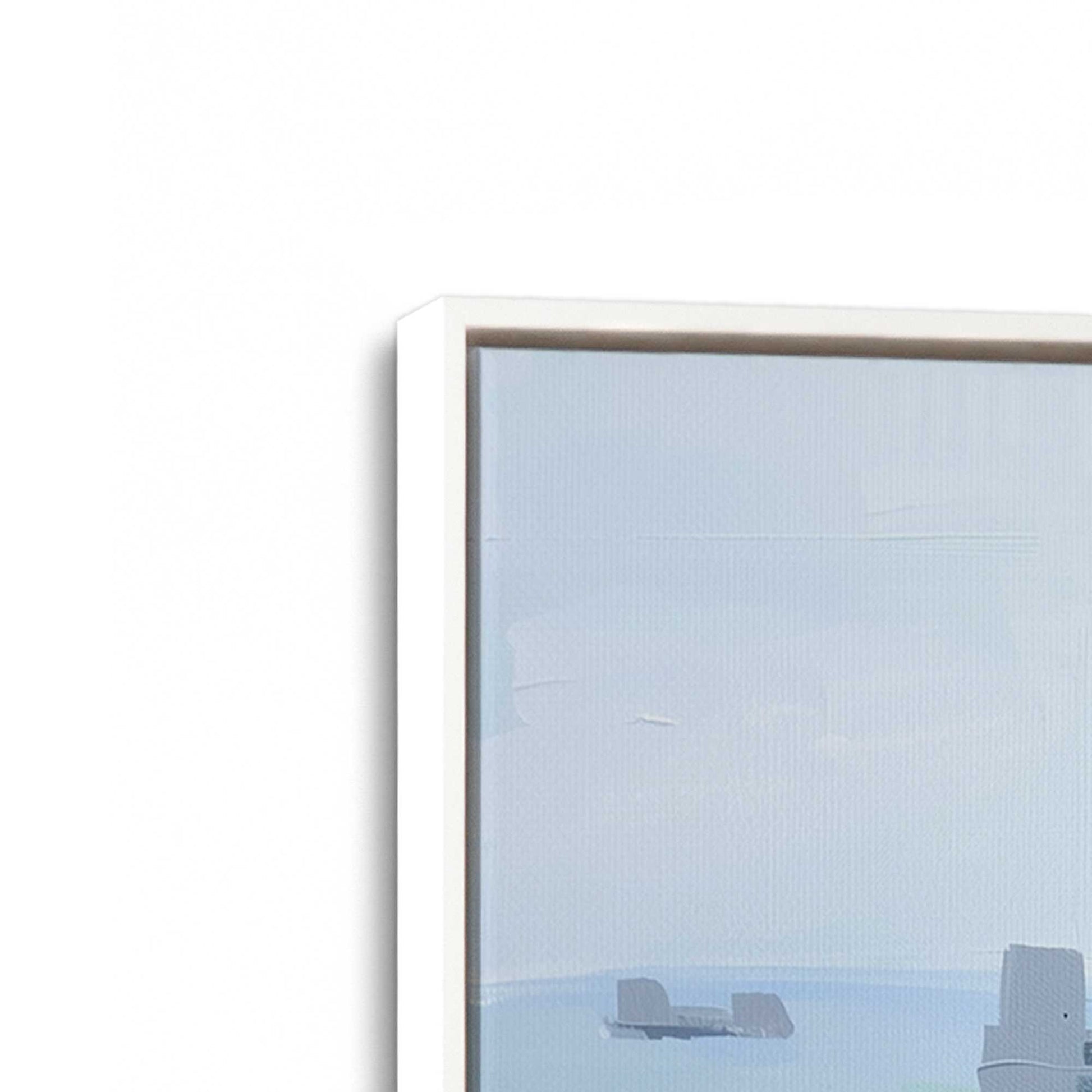 [Color:Opaque White], Picture of art in a White frame at an angle