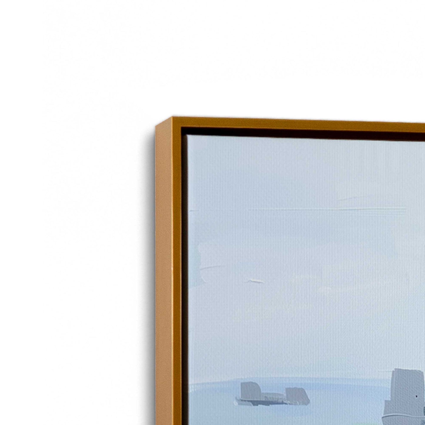 [Color:Polished Gold], Picture of art in a Polished Gold frame at an angle