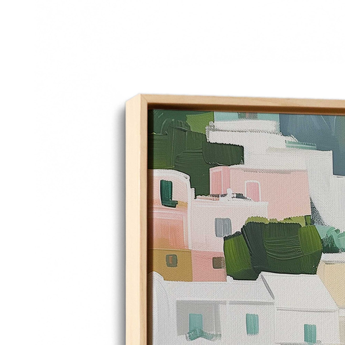 [Color:American Maple], Picture of art in a American Maple frame at an angle