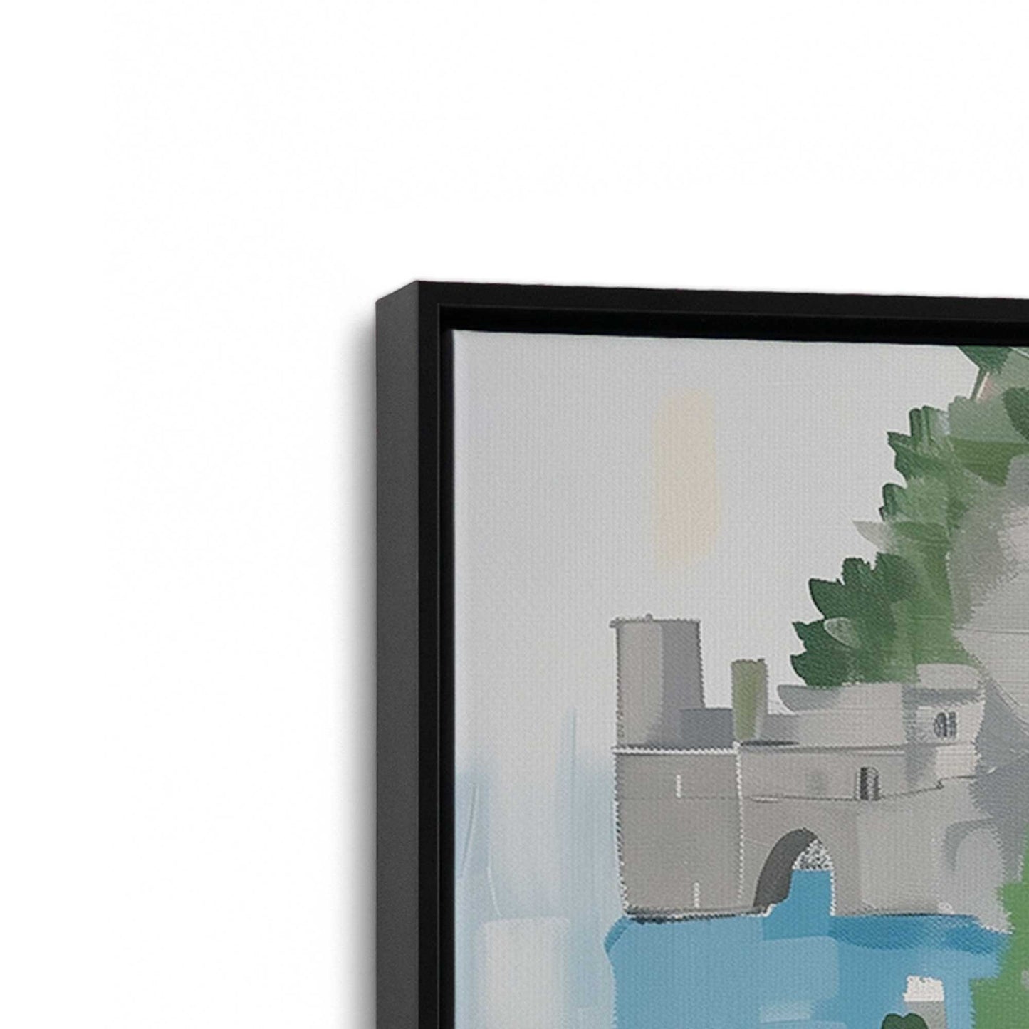 [Color:Satin Black], Picture of art in a Satin Black frame at an angle