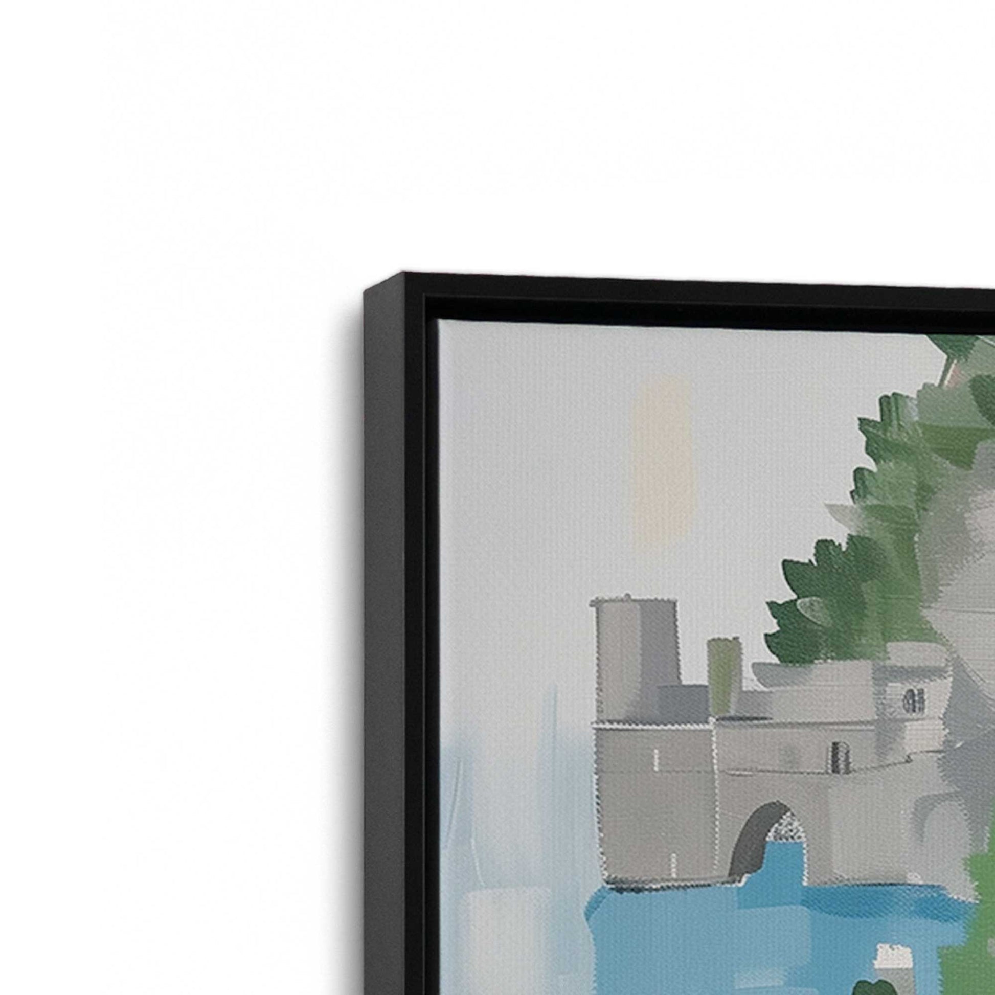 [Color:Satin Black], Picture of art in a Satin Black frame at an angle