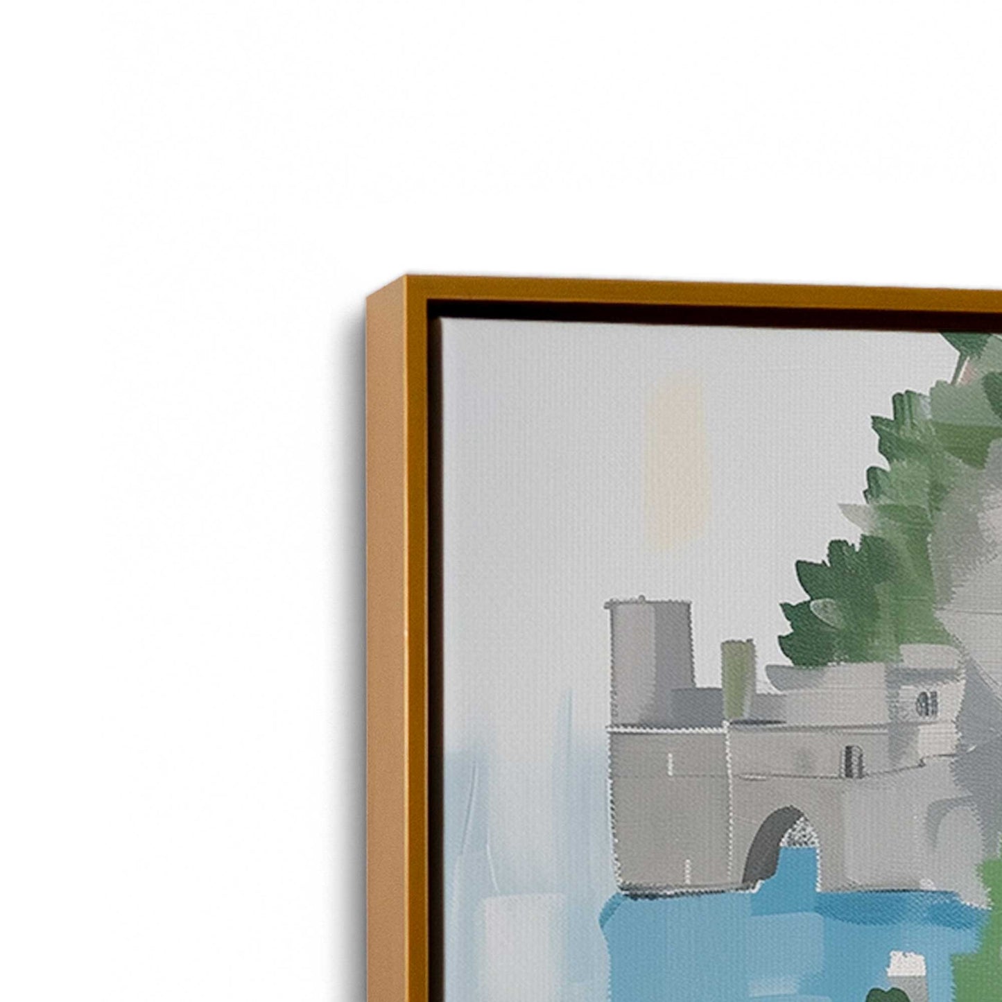 [Color:Polished Gold], Picture of art in a Polished Gold frame at an angle