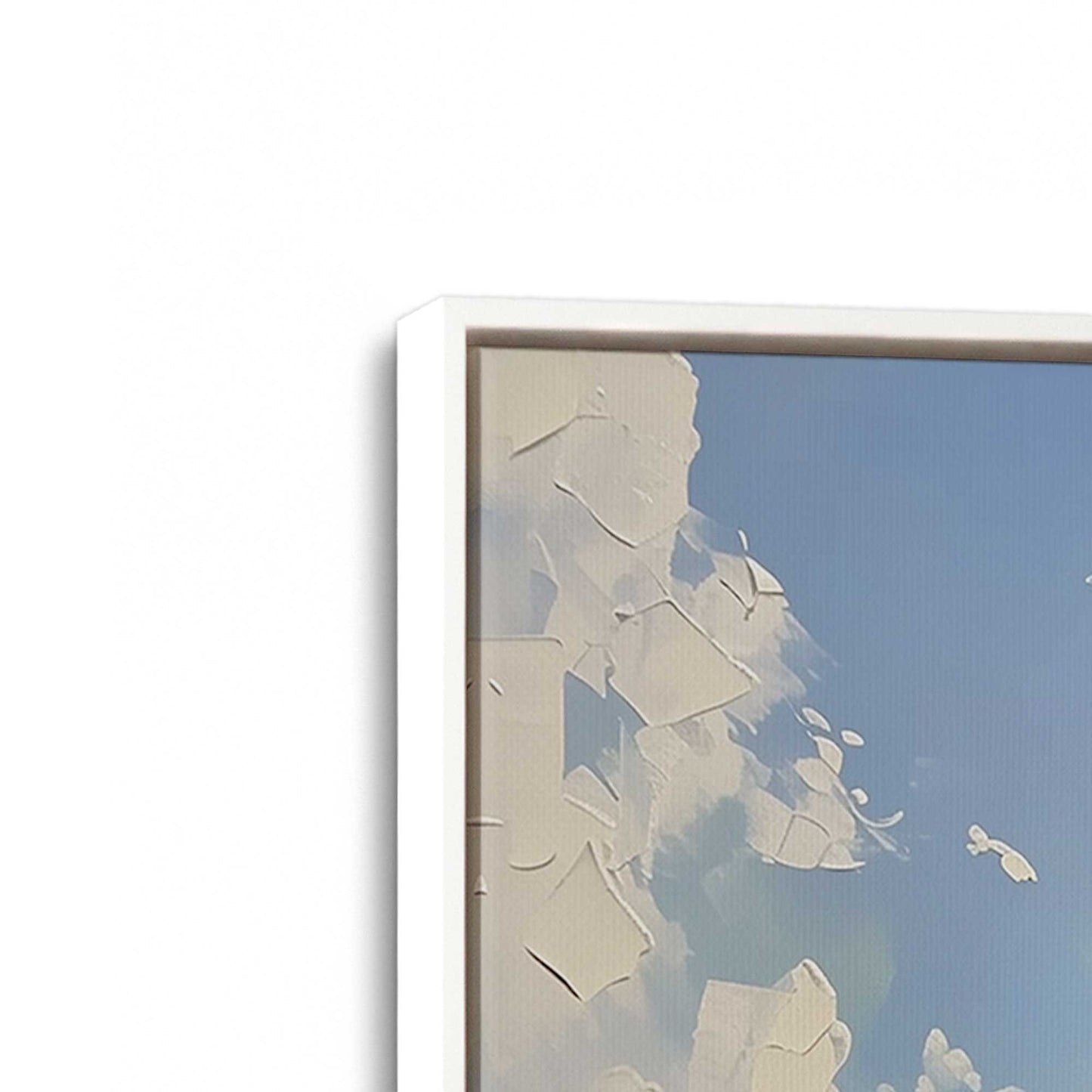 [Color:Opaque White], Picture of art in a White frame at an angle