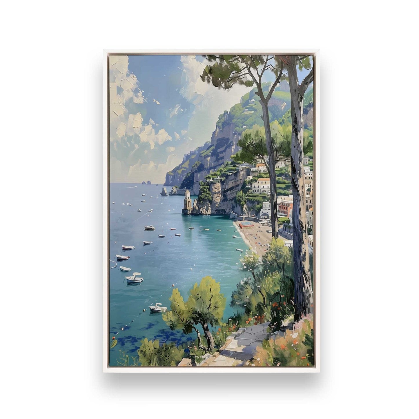 [Color:Opaque White], Picture of art in a White frame
