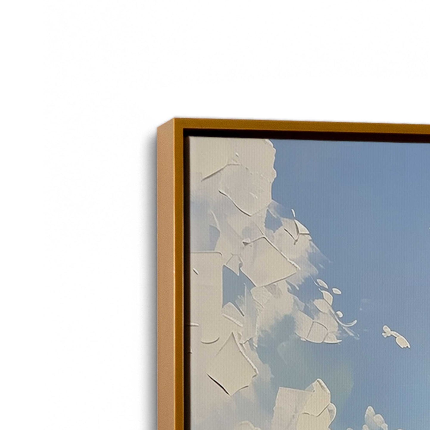 [Color:Polished Gold], Picture of art in a Polished Gold frame at an angle