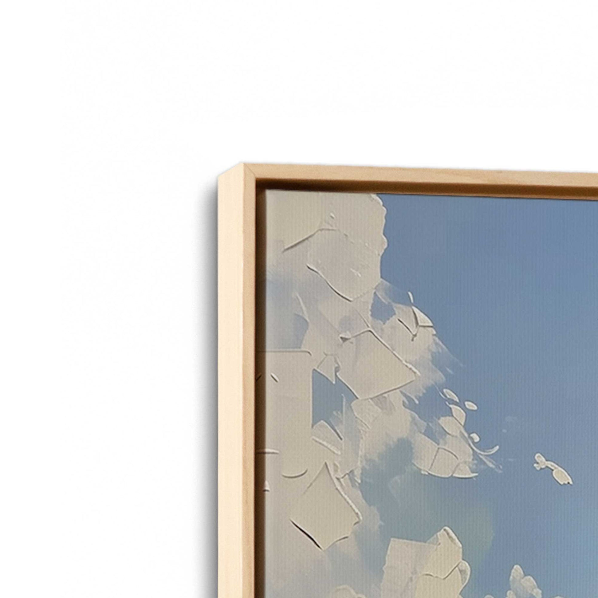 [Color:American Maple], Picture of art in a American Maple frame at an angle