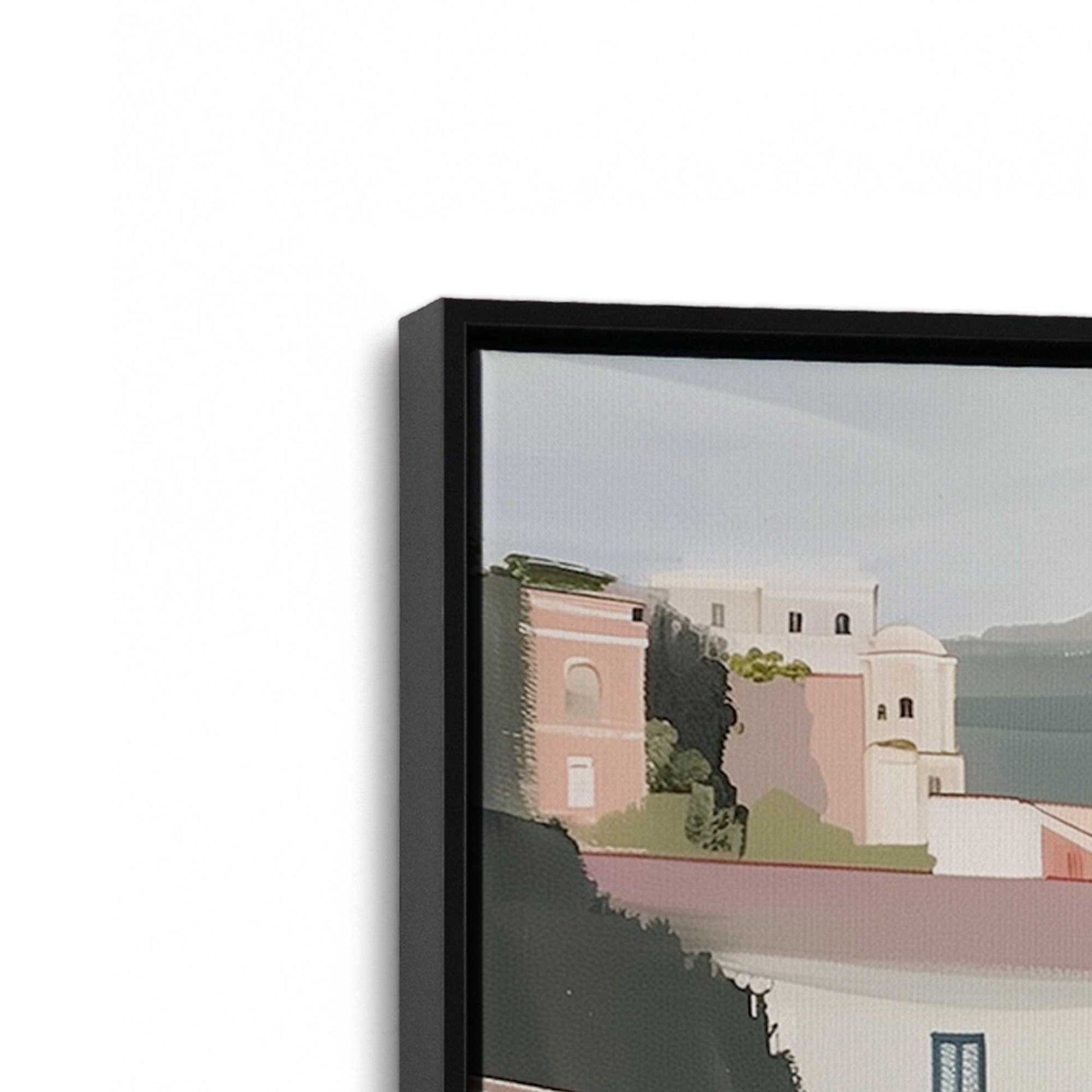 [Color:Satin Black], Picture of art in a Satin Black frame at an angle