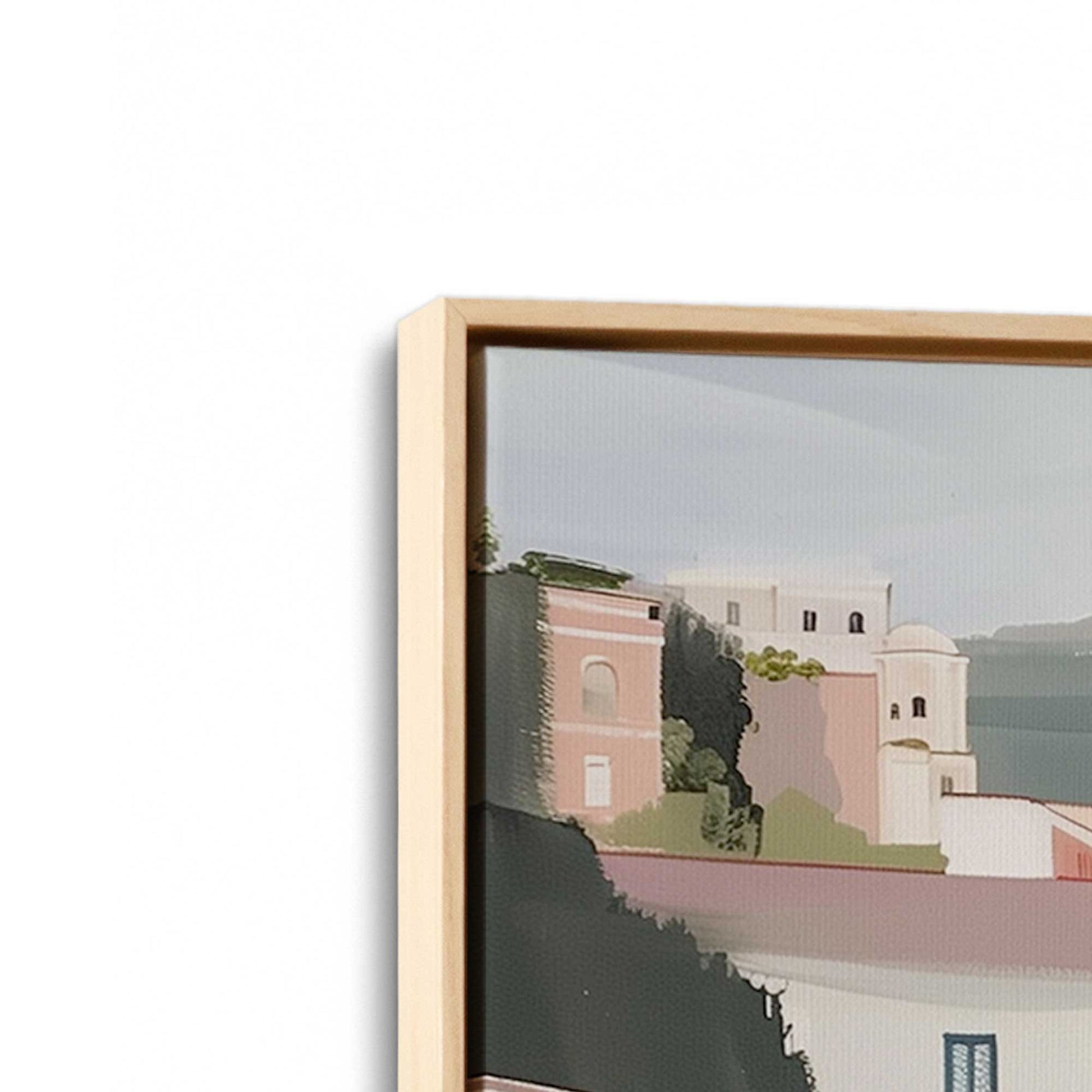 [Color:American Maple], Picture of art in a American Maple frame at an angle