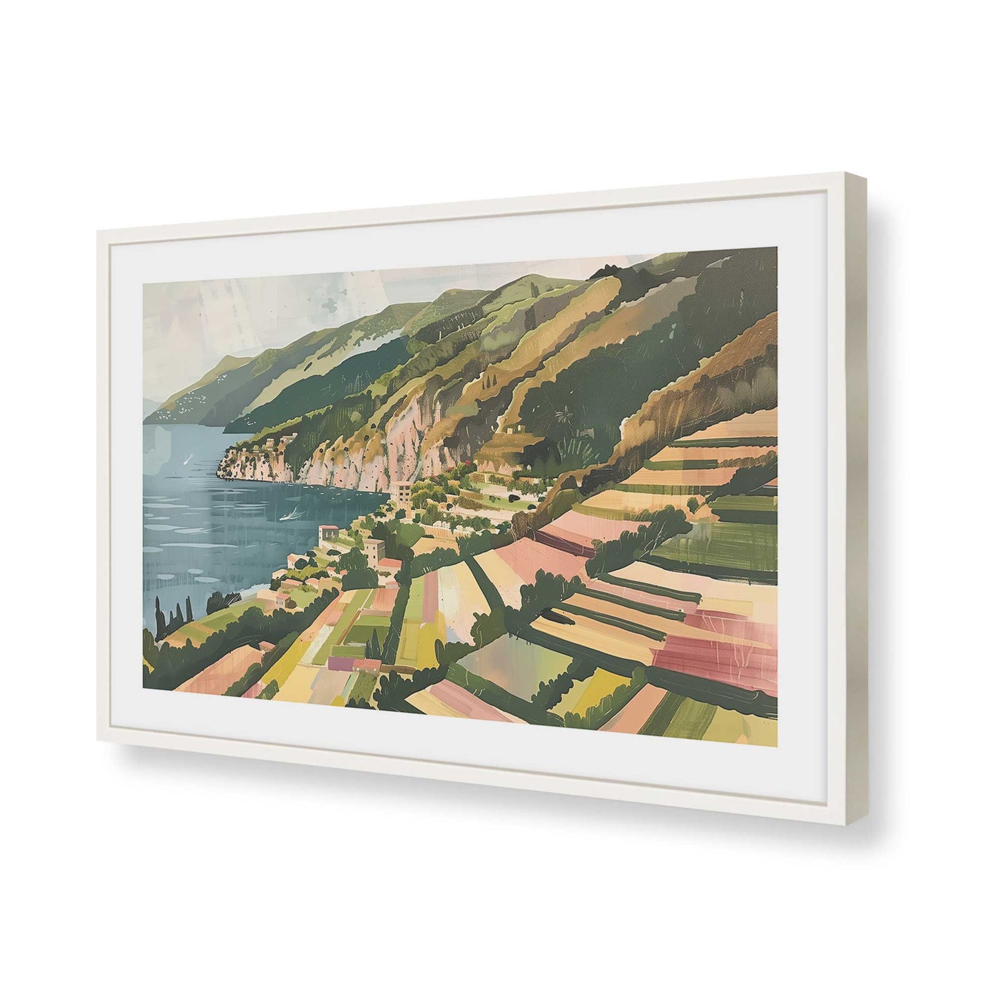 [Color:Opaque White], Picture of art in a Opaque White frame of the corner