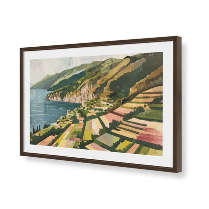 [Color:Brown], Picture of art in a Brown frame of the corner