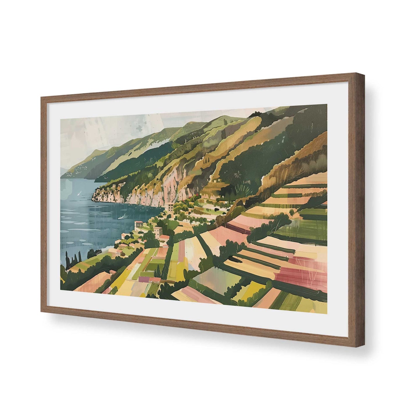 [Color:Walnut], Picture of art in a Walnut frame of the corner
