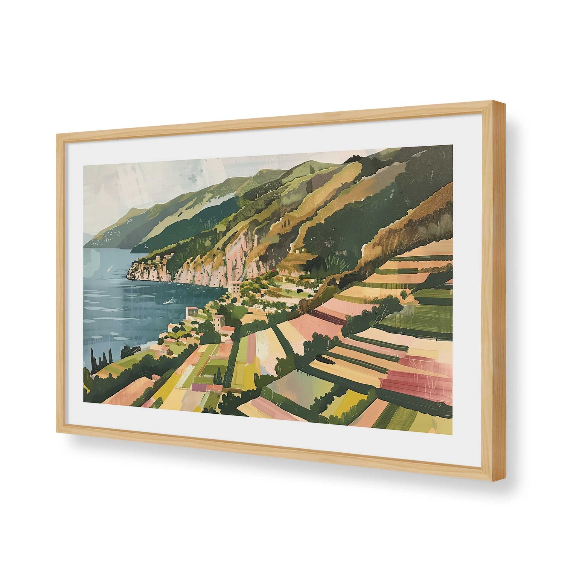 [Color:American Maple], Picture of art in a American Maple frame of the corner