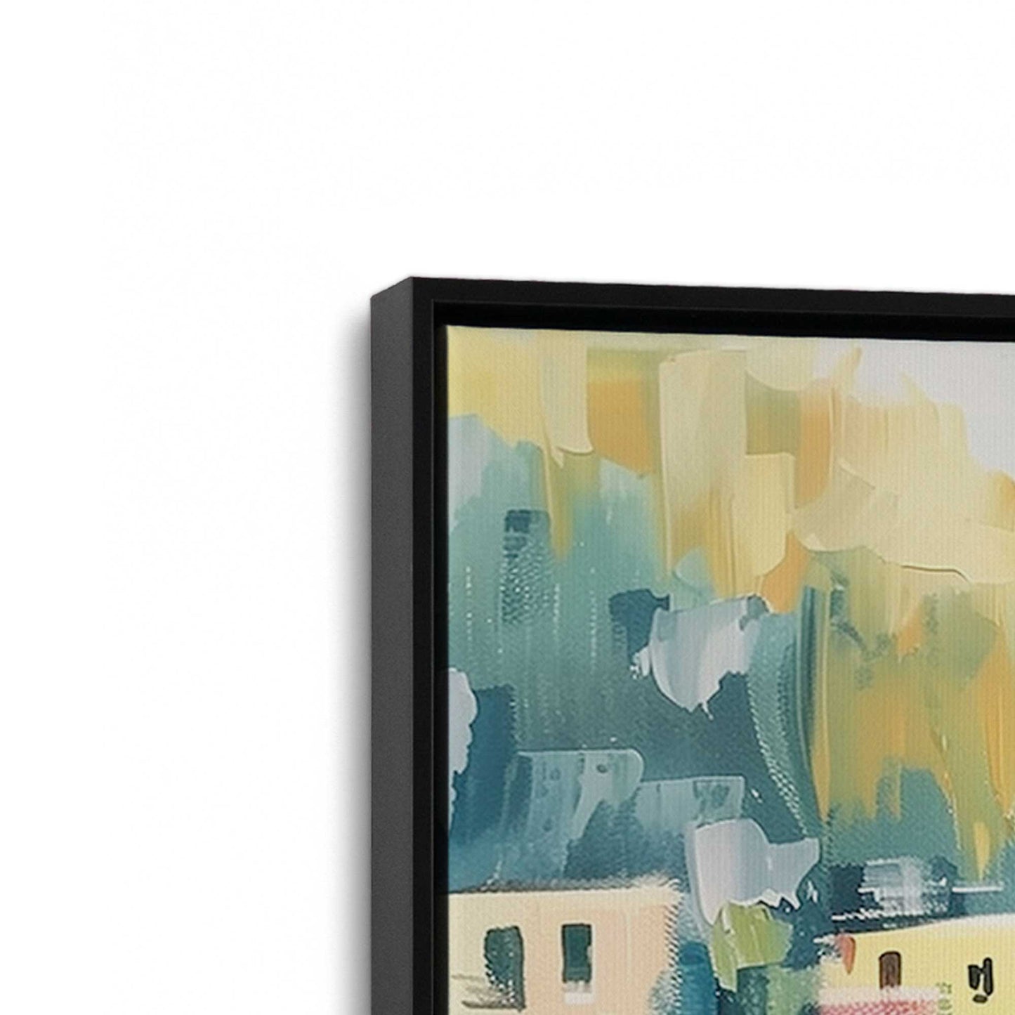 [Color:Satin Black], Picture of art in a Satin Black frame at an angle