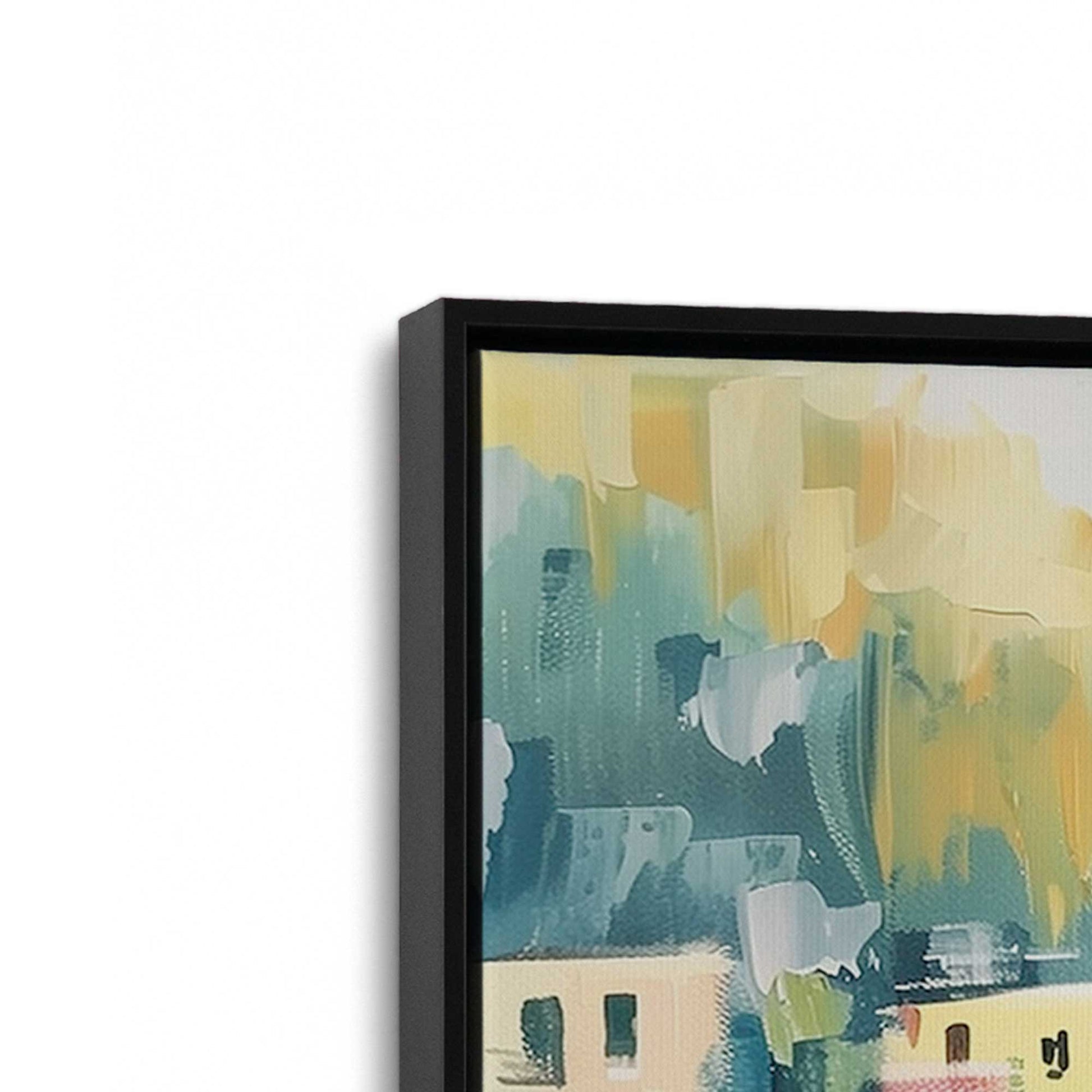 [Color:Satin Black], Picture of art in a Satin Black frame at an angle