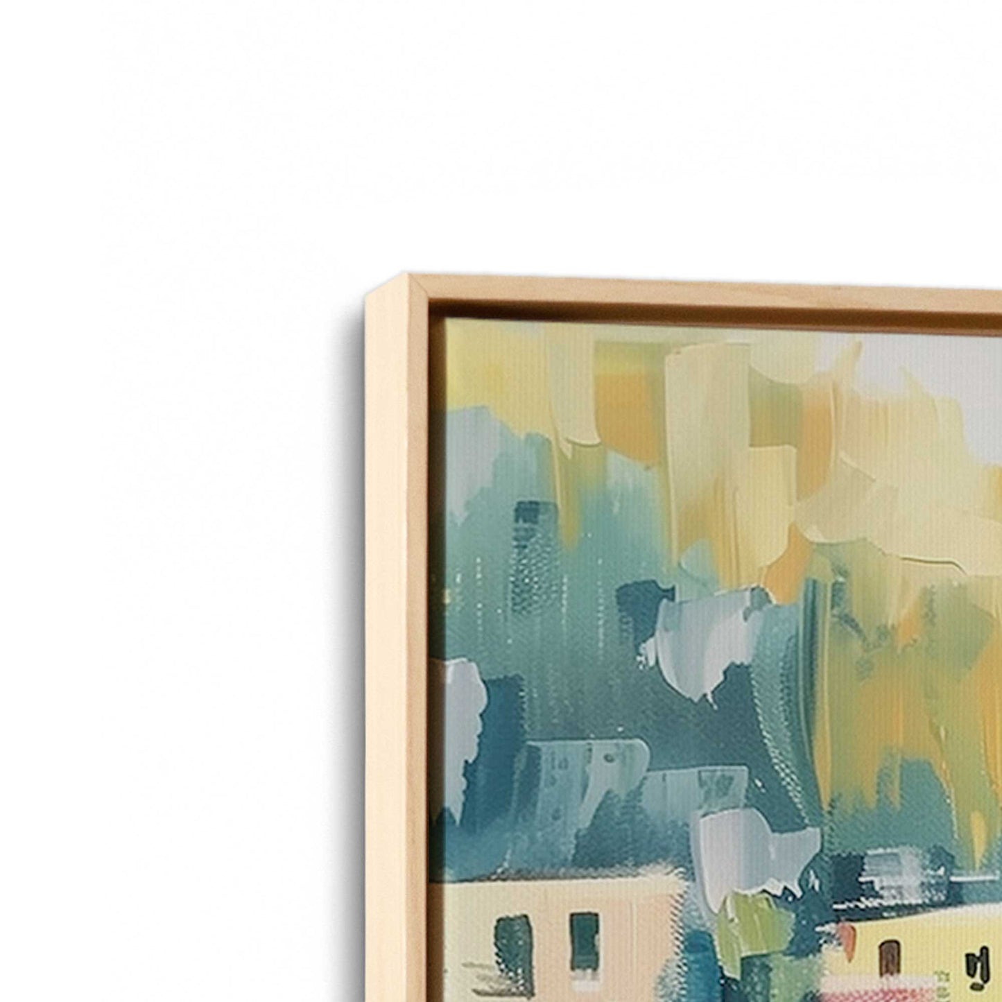 [Color:American Maple], Picture of art in a American Maple frame at an angle