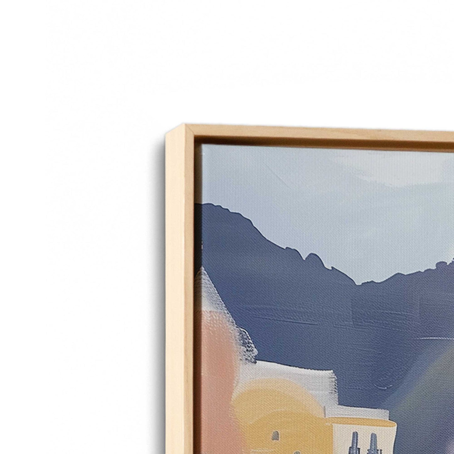 [Color:American Maple], Picture of art in a American Maple frame at an angle