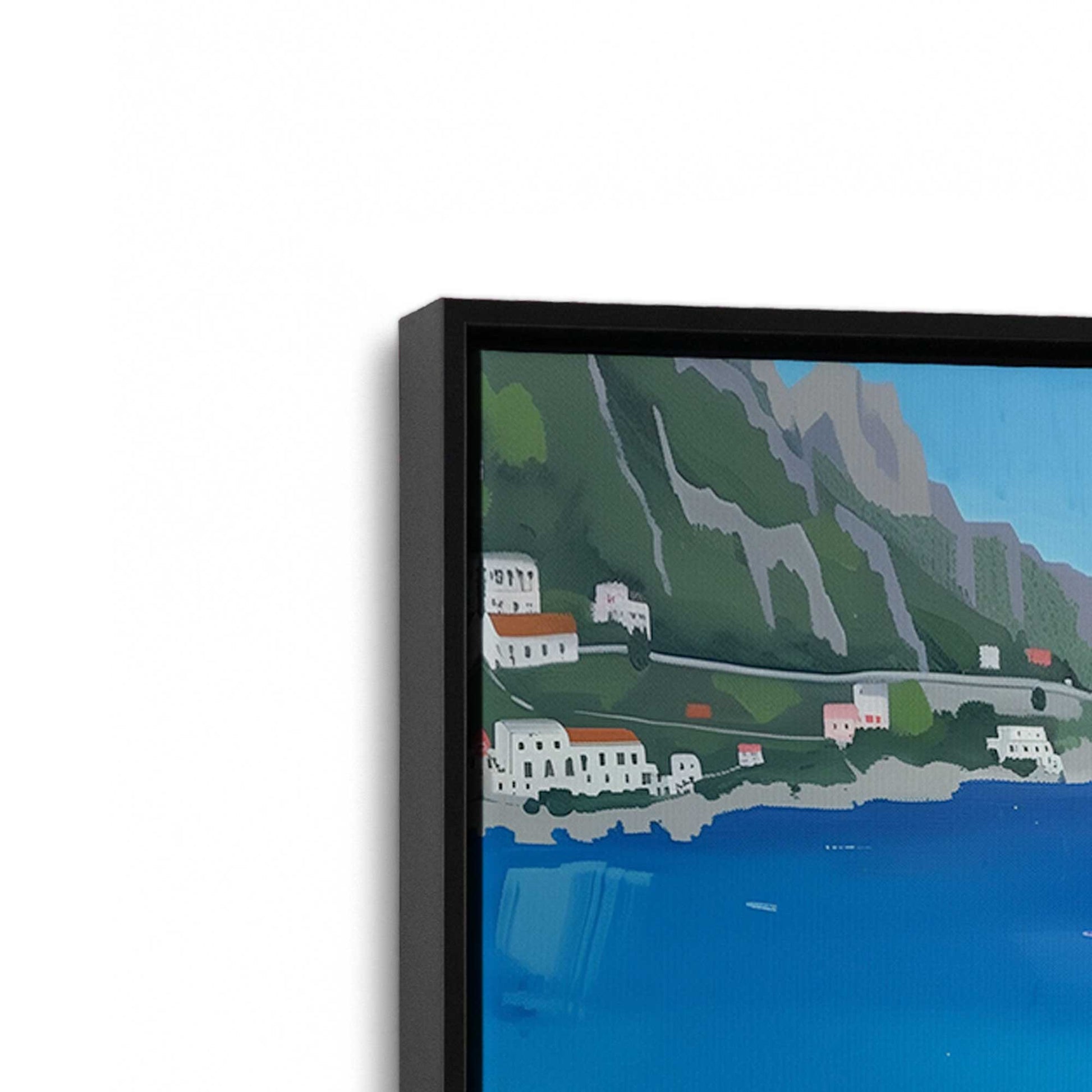 [Color:Satin Black], Picture of art in a Satin Black frame at an angle