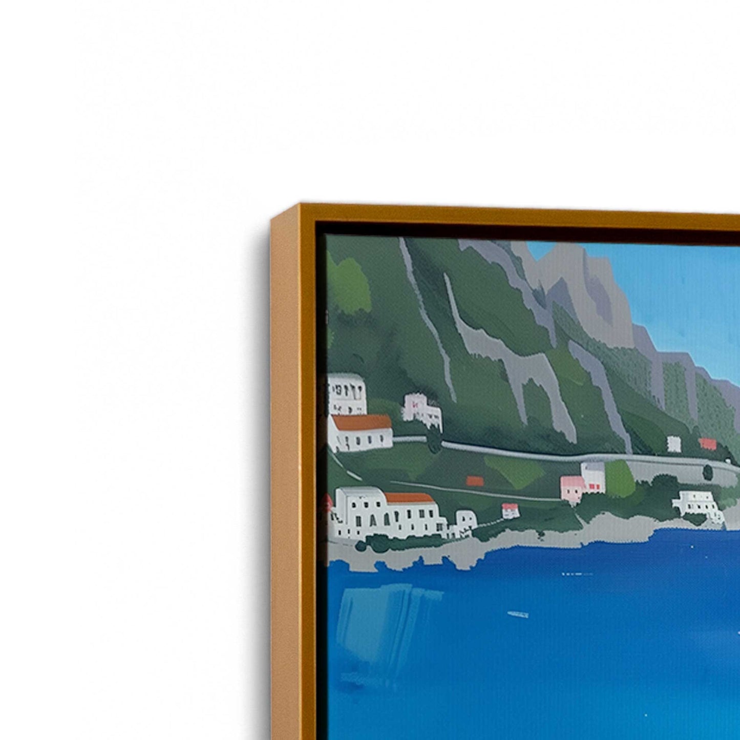 [Color:Polished Gold], Picture of art in a Polished Gold frame at an angle
