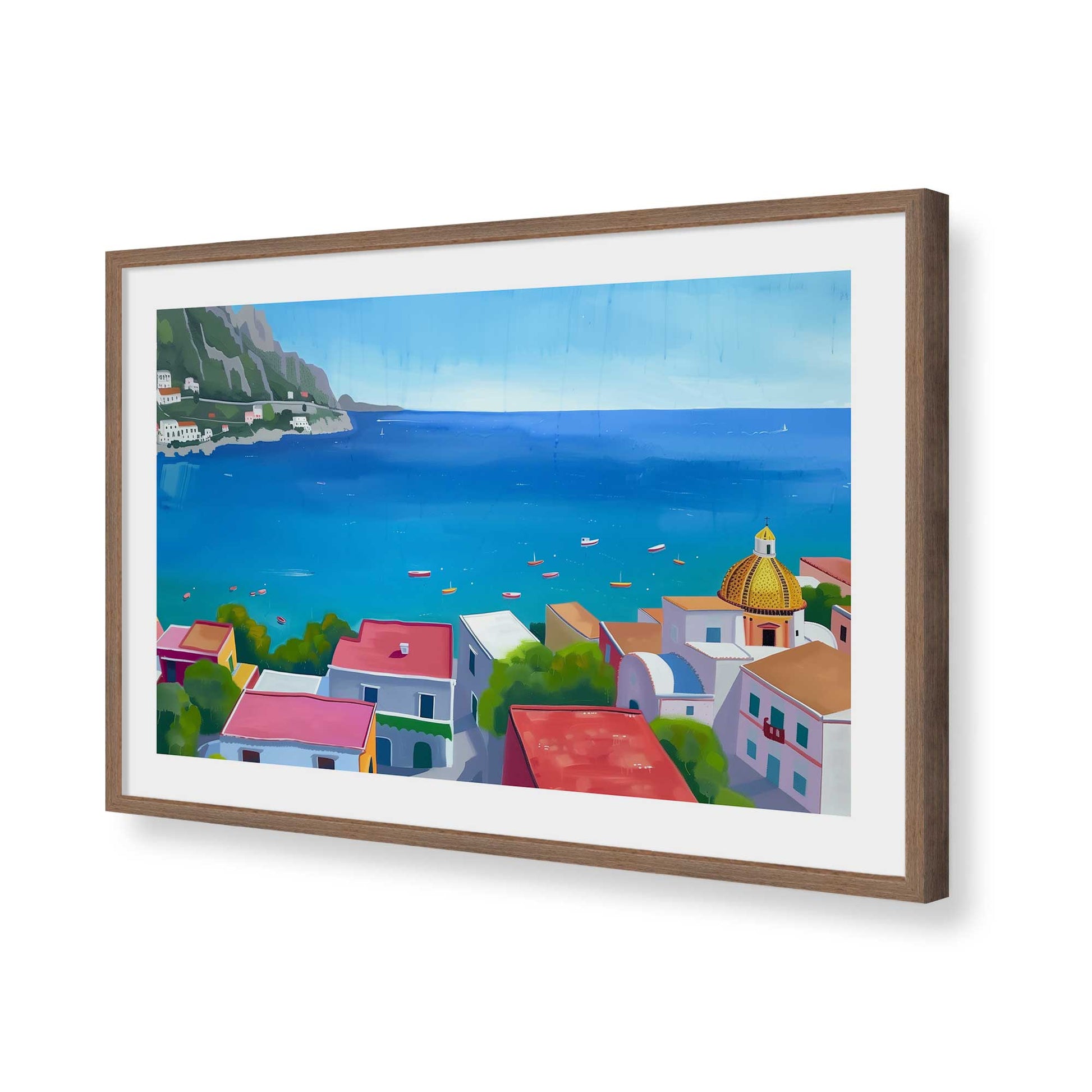 [Color:Walnut], Picture of art in a Walnut frame of the corner