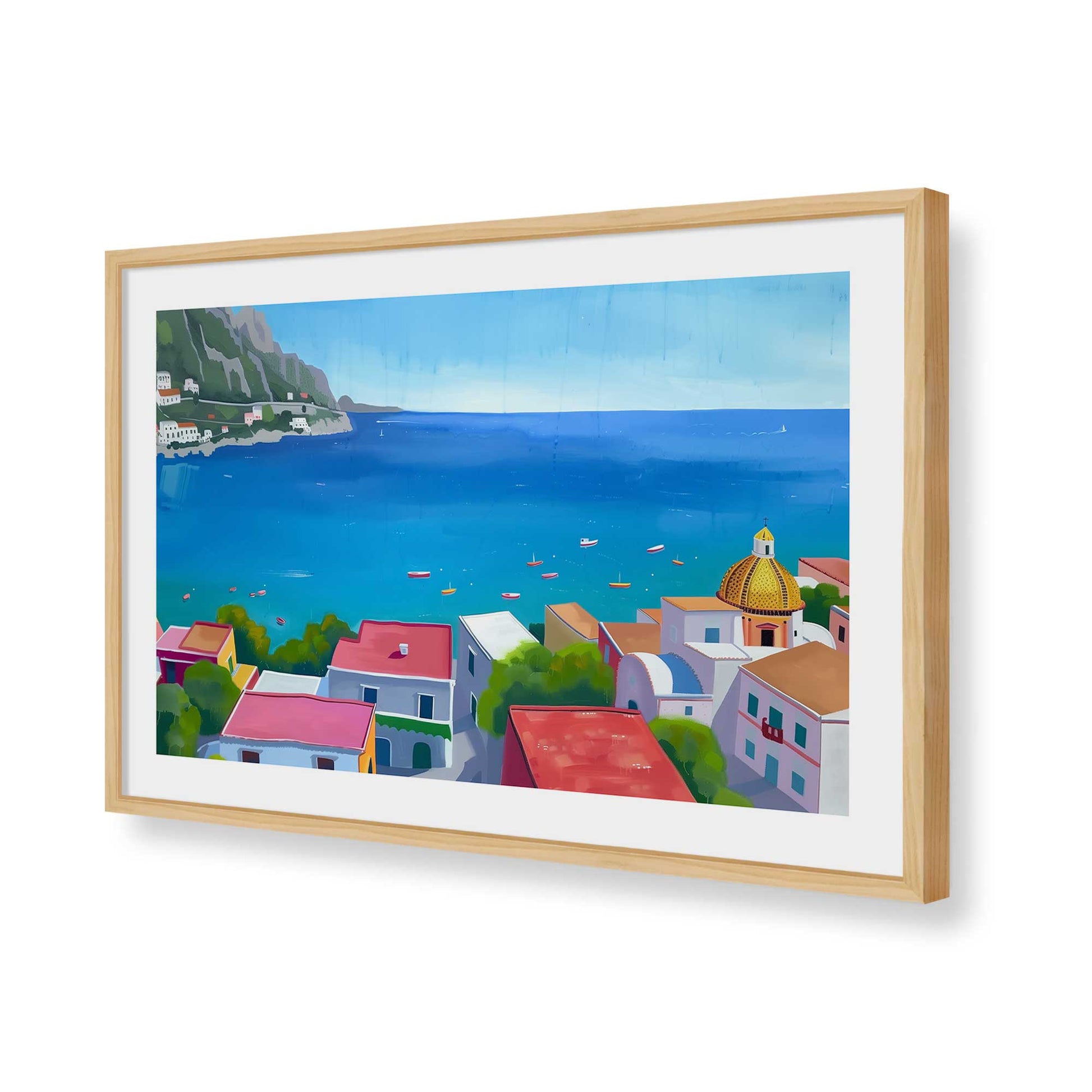 [Color:American Maple], Picture of art in a American Maple frame of the corner