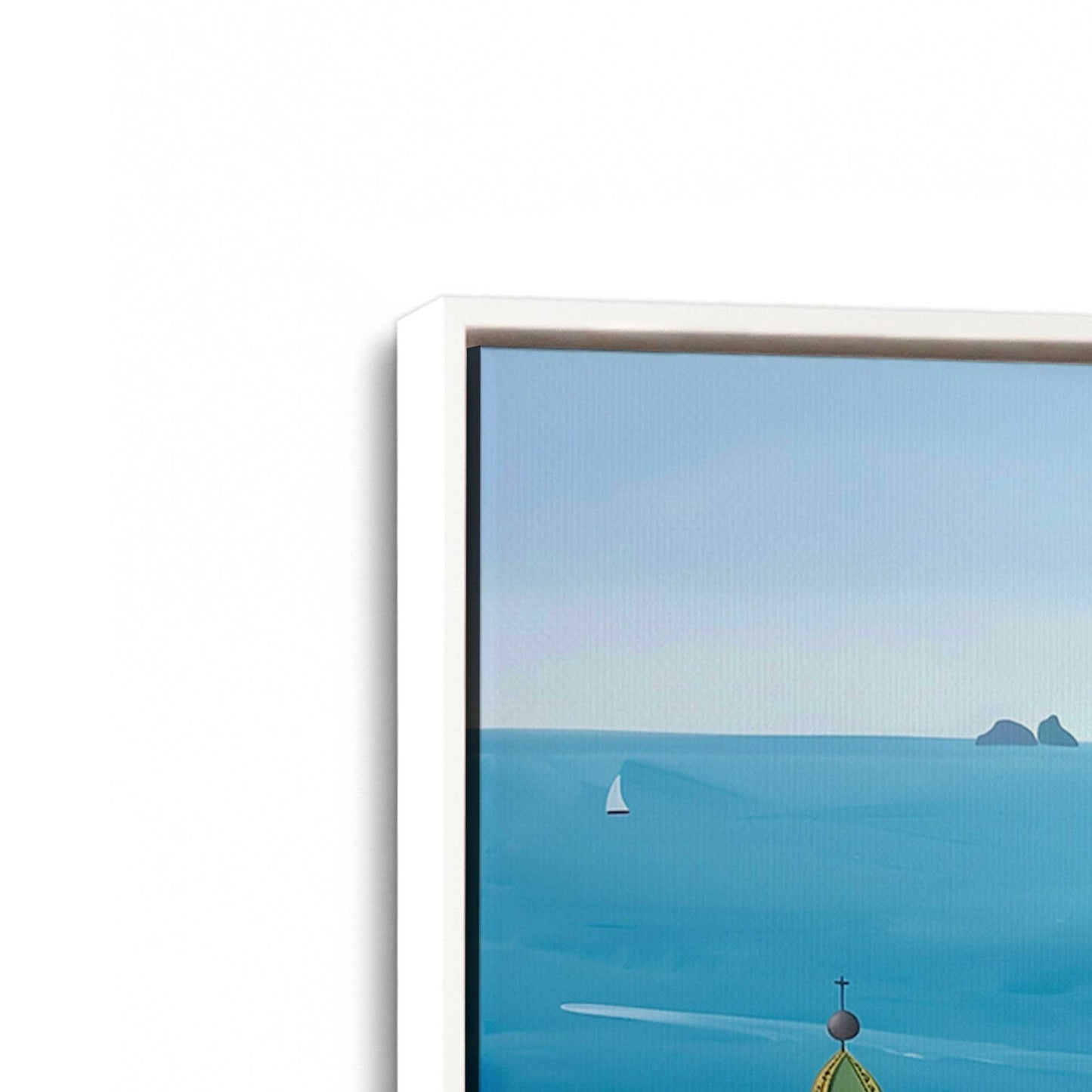[Color:Opaque White], Picture of art in a White frame at an angle