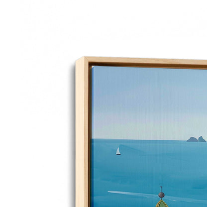 [Color:American Maple], Picture of art in a American Maple frame at an angle