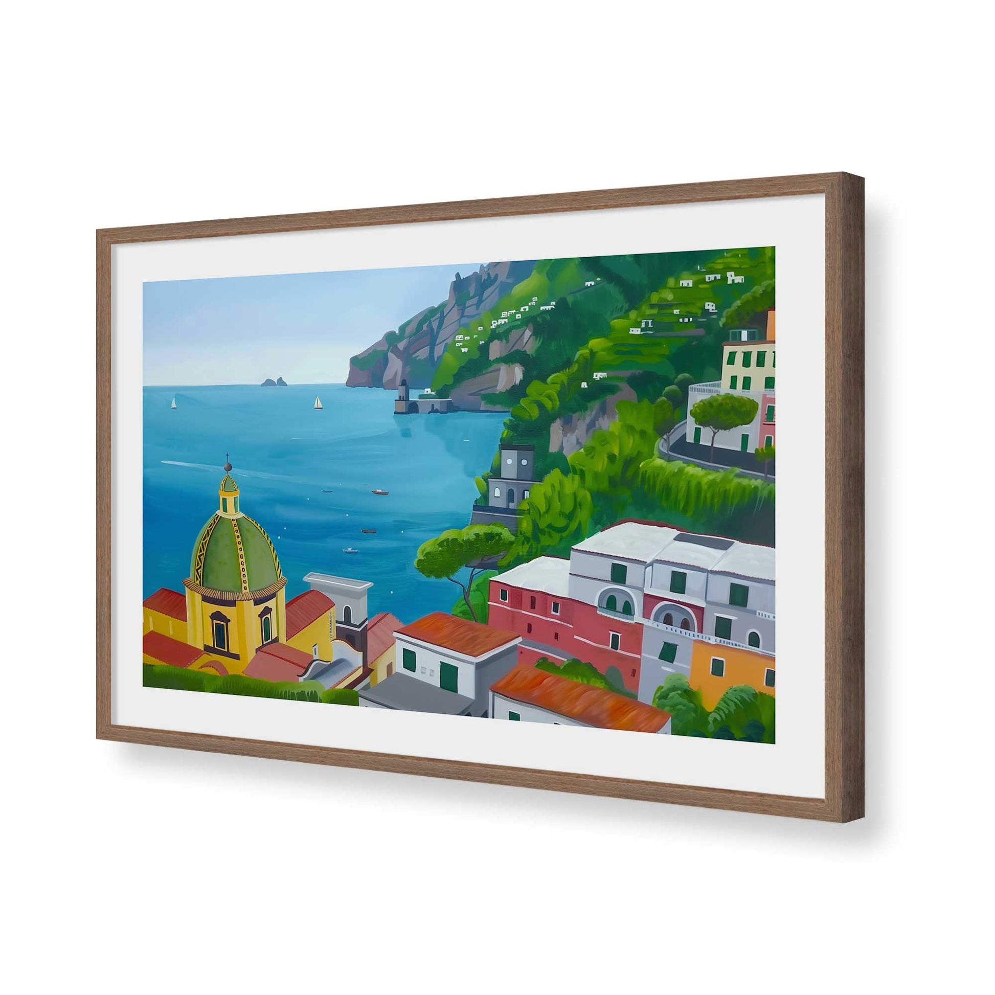 [Color:Walnut], Picture of art in a Walnut frame of the corner
