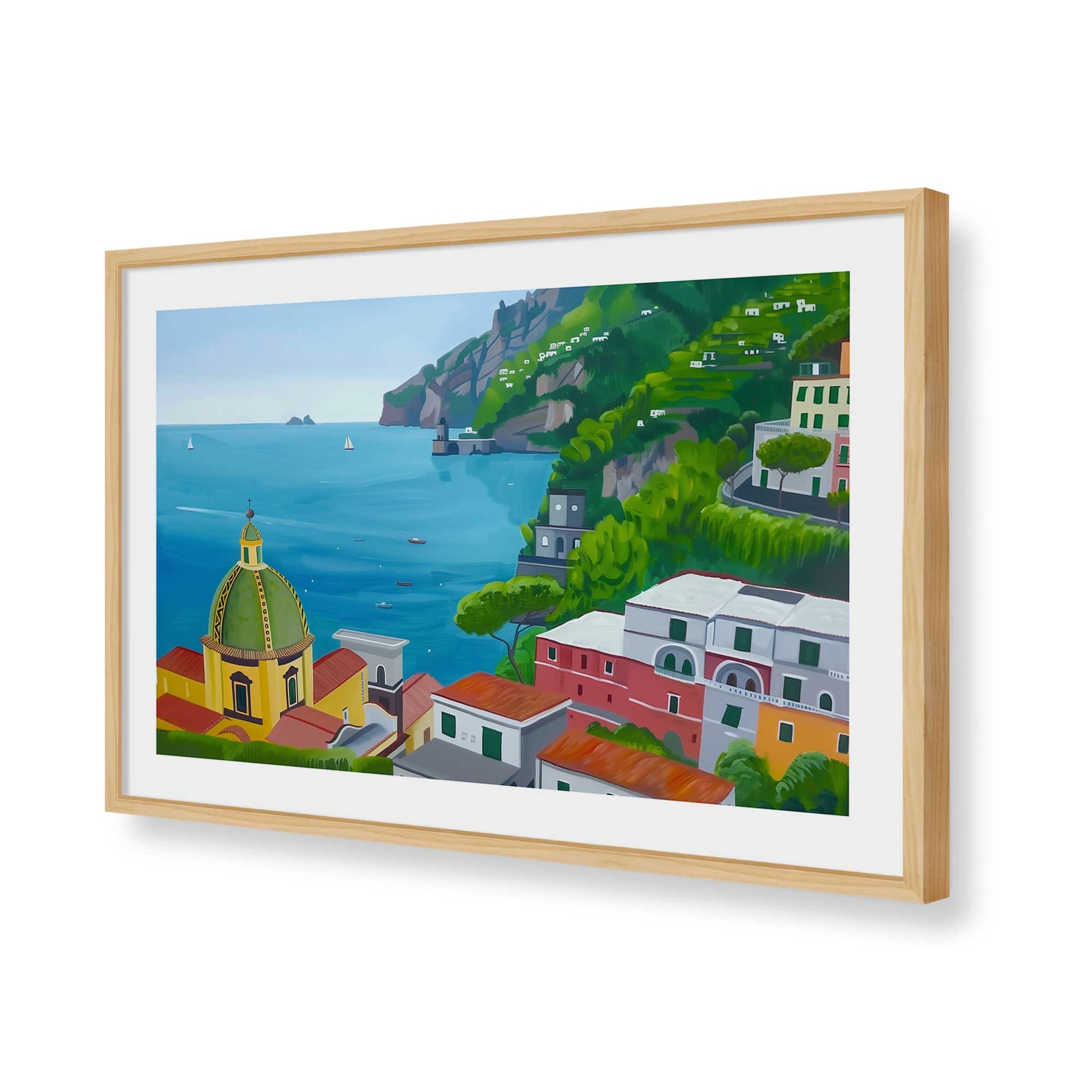 [Color:American Maple], Picture of art in a American Maple frame of the corner